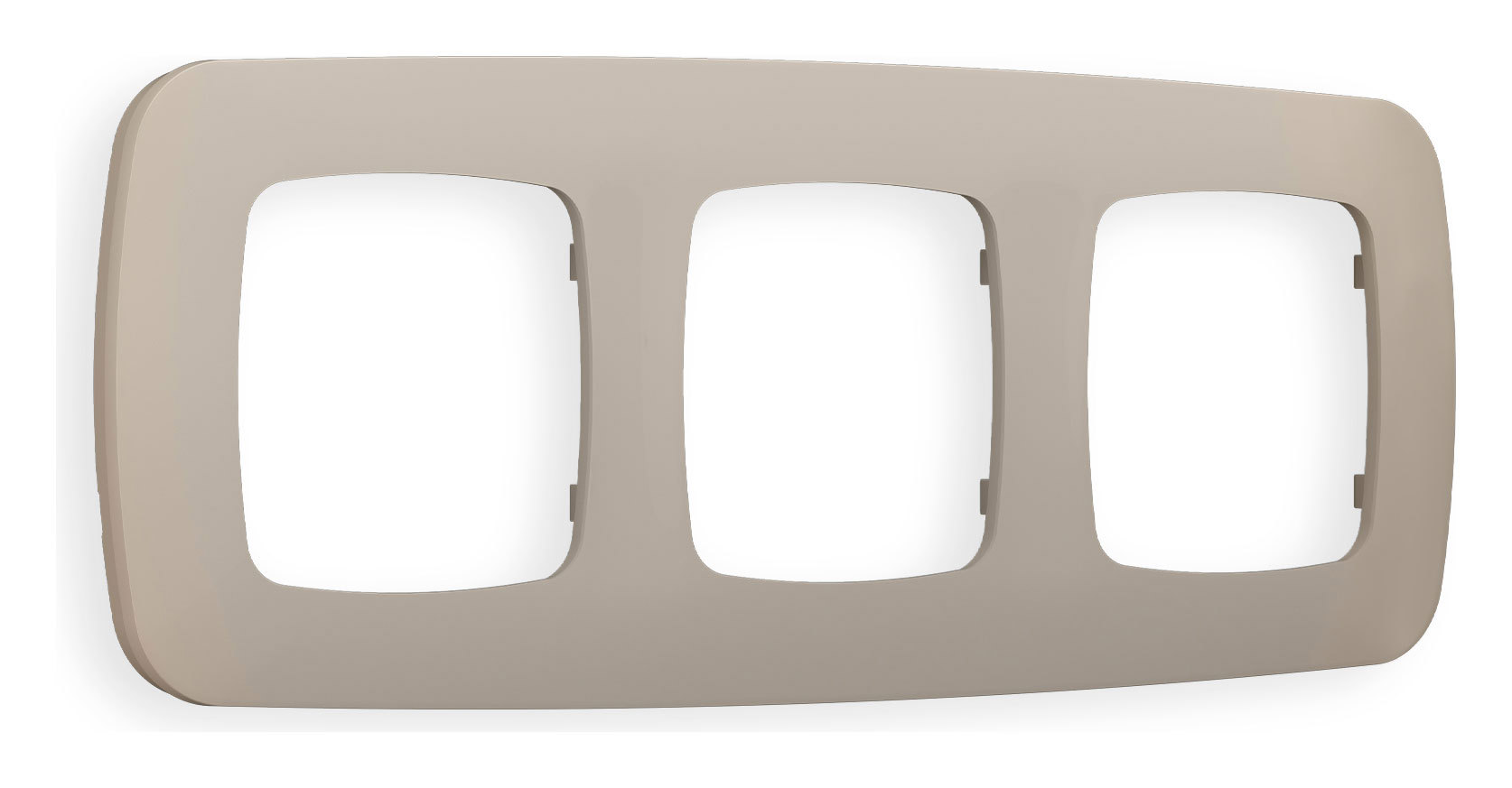 Изображение товара Рамка для розеток и выключателей Ambrella volt Omega Ecta OF140363 3 поста цвет серо-бежевый матовый