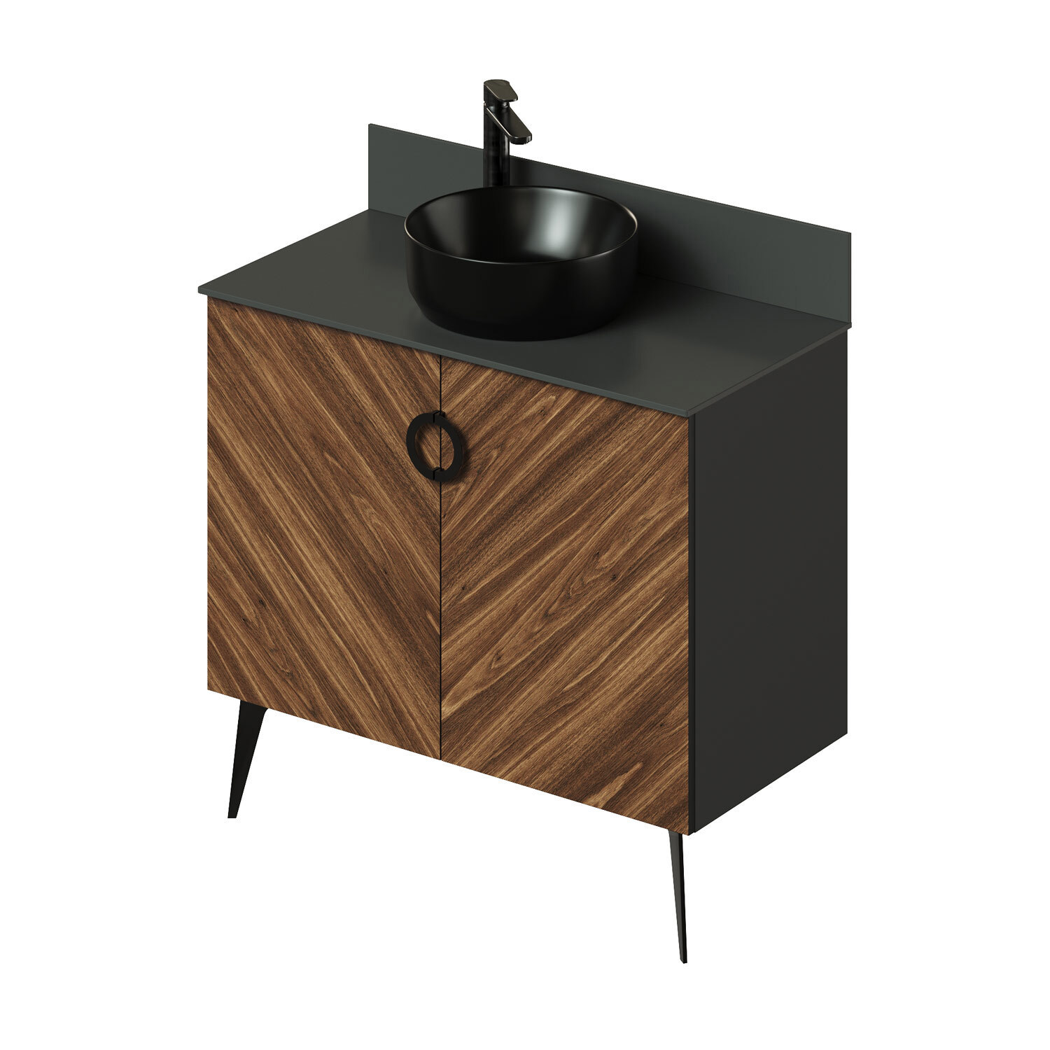 Изображение товара Тумба под раковину Итана Palladio 4657810333796 напольная 90.60см цвет дуб бурбон