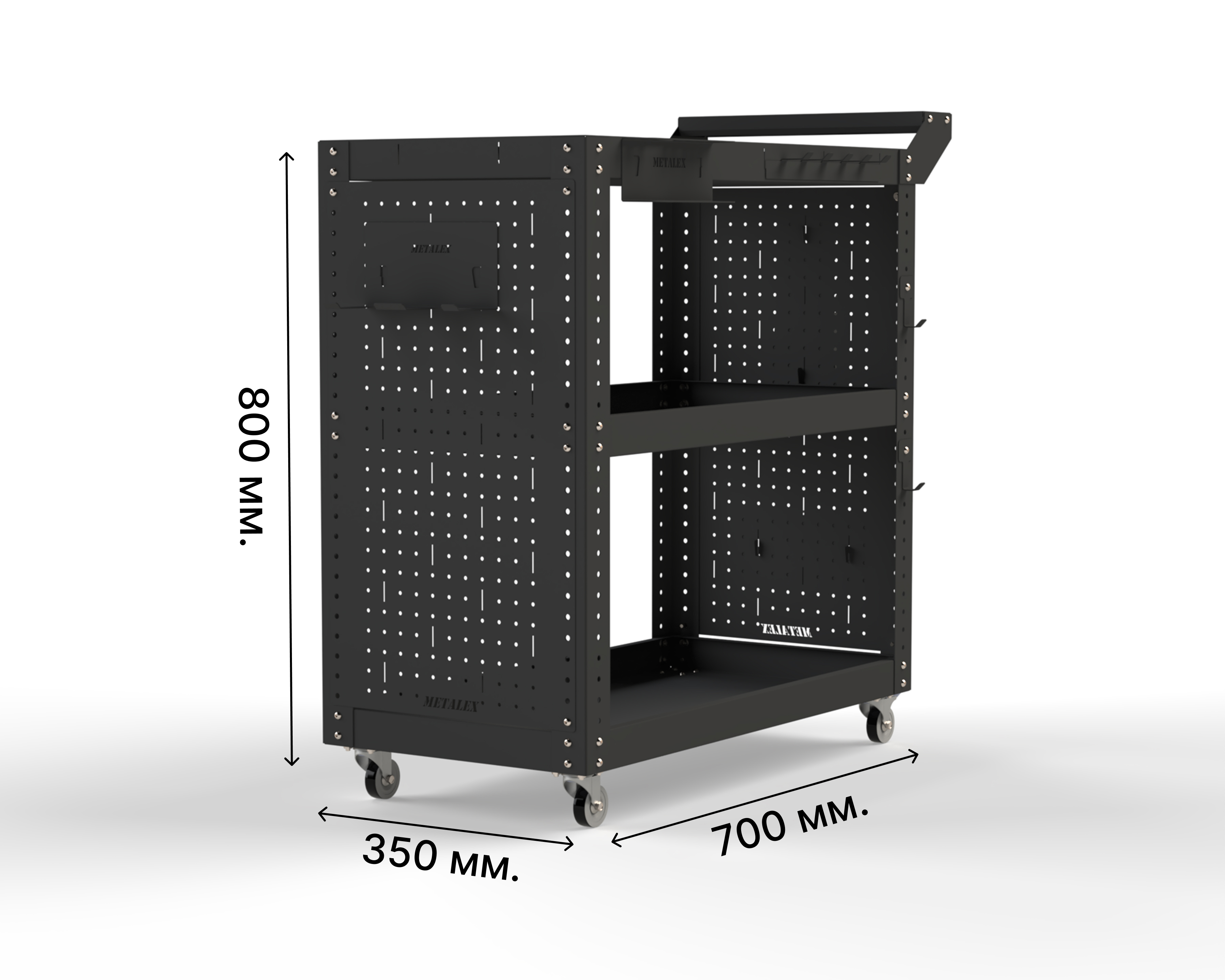 Изображение товара Тележка инструментальная METALEX Тип2 800x400x700 мм с аксессуарами