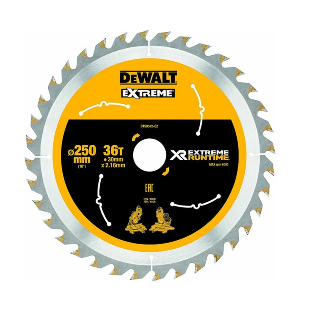 Изображение товара Диск пильный по дереву Dewalt DT99572-QZ 36T 250x30x2.16 мм Изображение товара Диск пильный по дереву Dewalt DT99572-QZ 36T 250x30x2.16 мм
