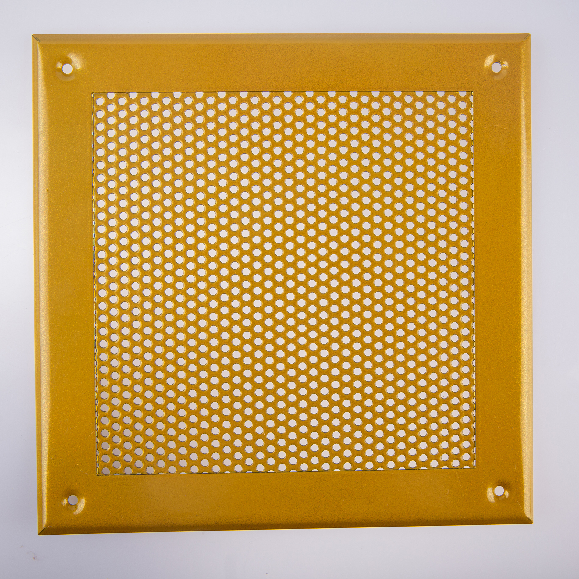 Изображение товара Решетка вентиляционная Шамрай 100x100 мм сталь перфорация кружок цвет золото 2 шт.