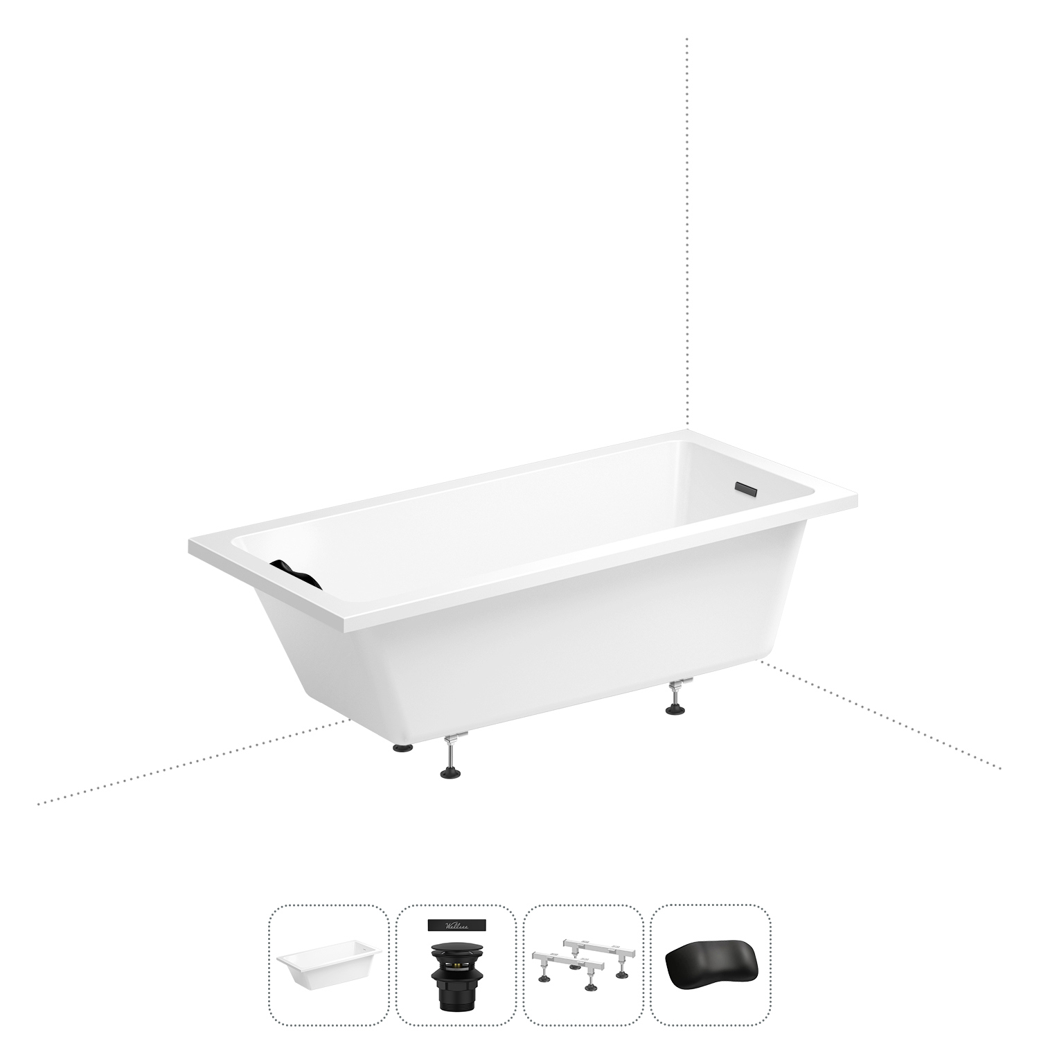 Изображение товара Прямоугольная ванна WELLSEE 20212812R акрил 165x80см