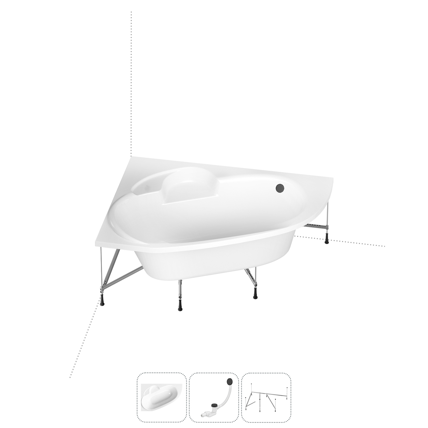 Изображение товара Акриловая ванна Lavinia Boho 170x110 см с левым разворотом Германия