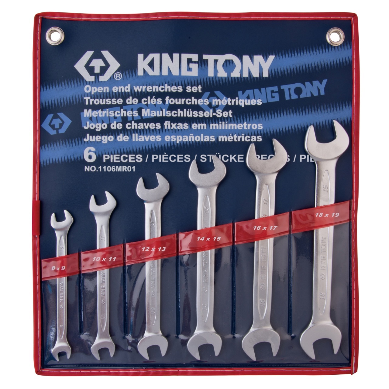 Изображение товара Набор ключей рожковых King Tony 1106MR01 8-19 мм, 6 шт