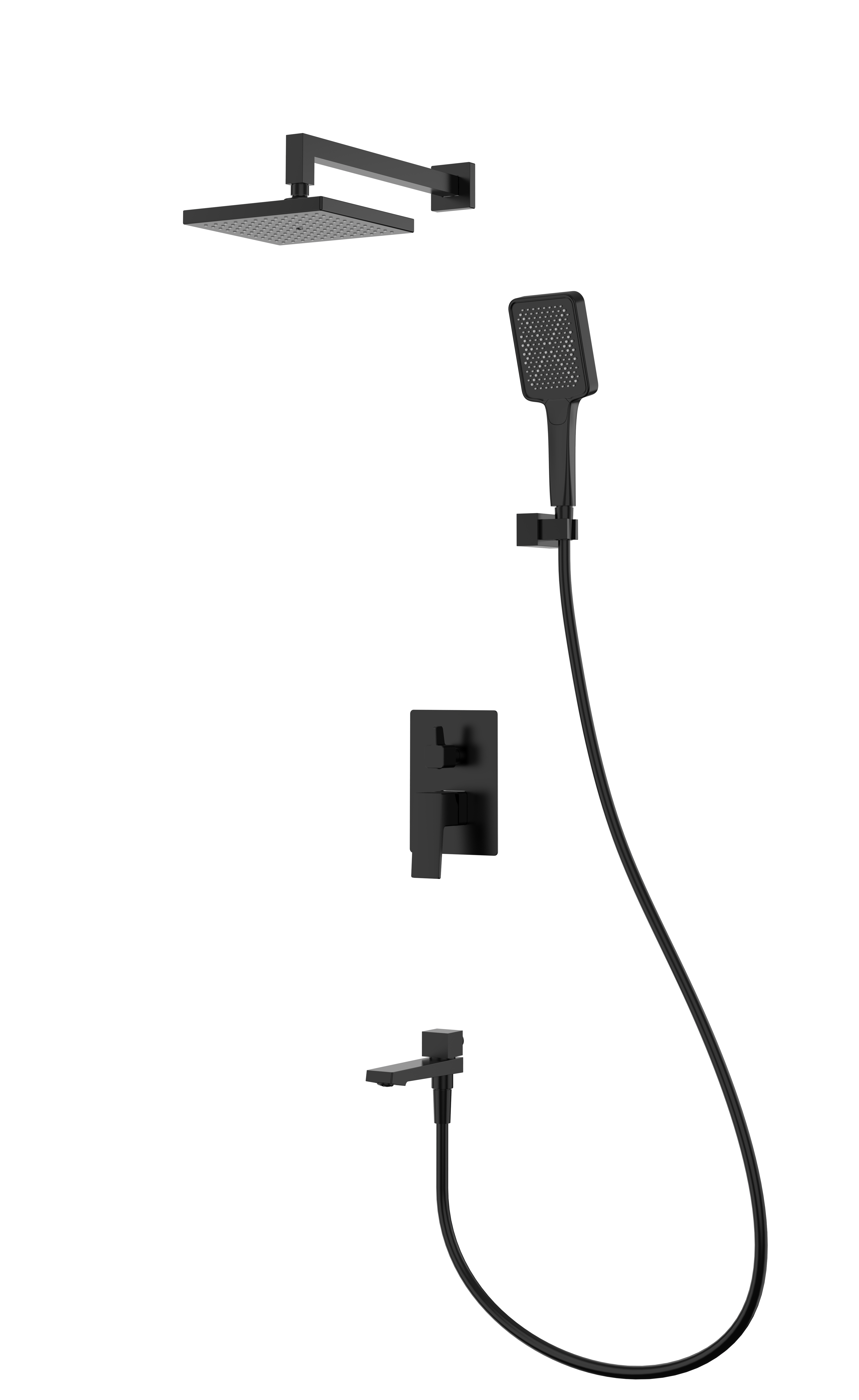 Изображение товара Встраиваемая душевая система SPLENKA S01.27.06 черный матовый латунь 3 режима