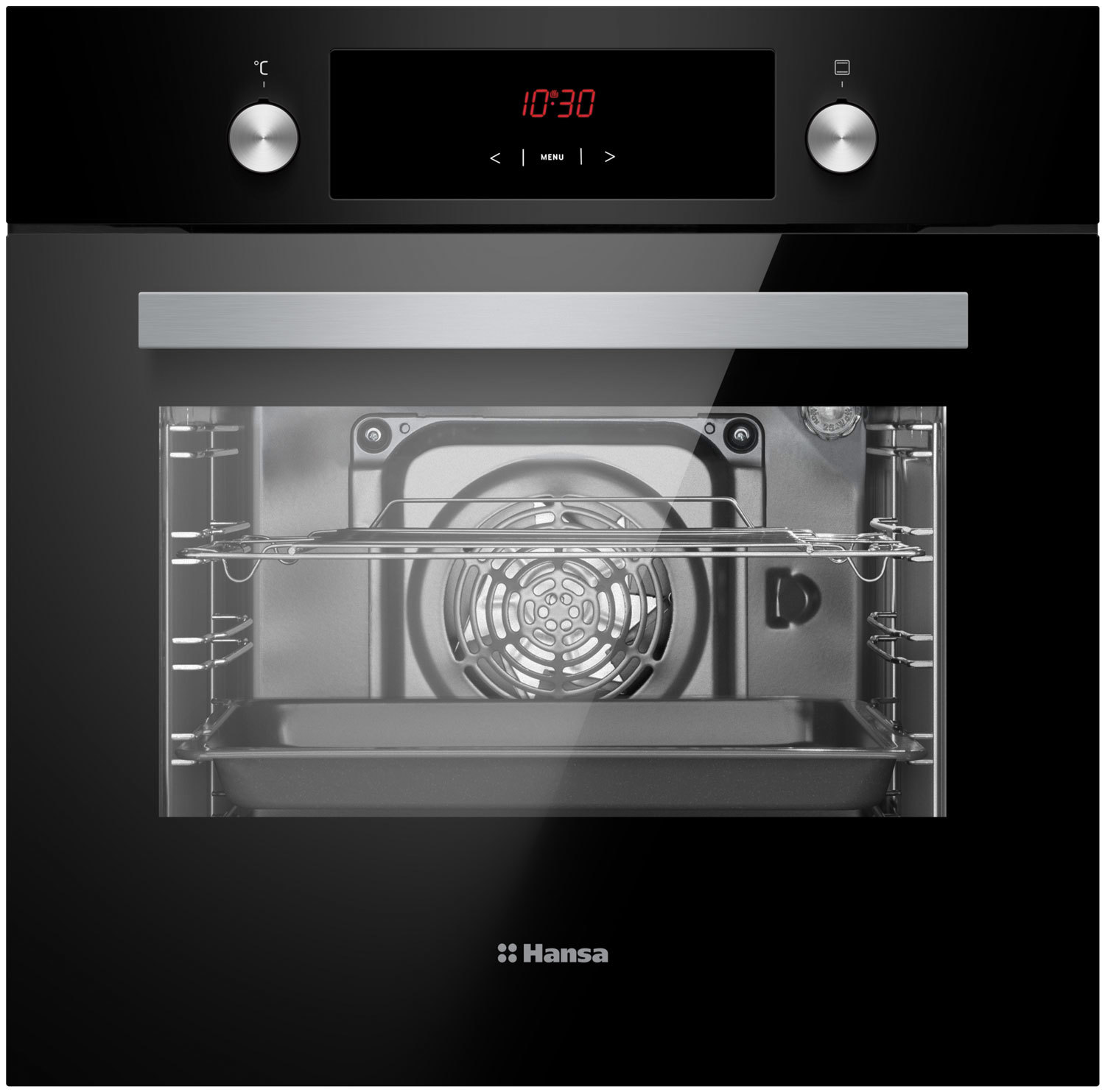Изображение товара Встраиваемый духовой шкаф Hansa Boes68441 Quadrum 65 л черный с функцией паровой очистки