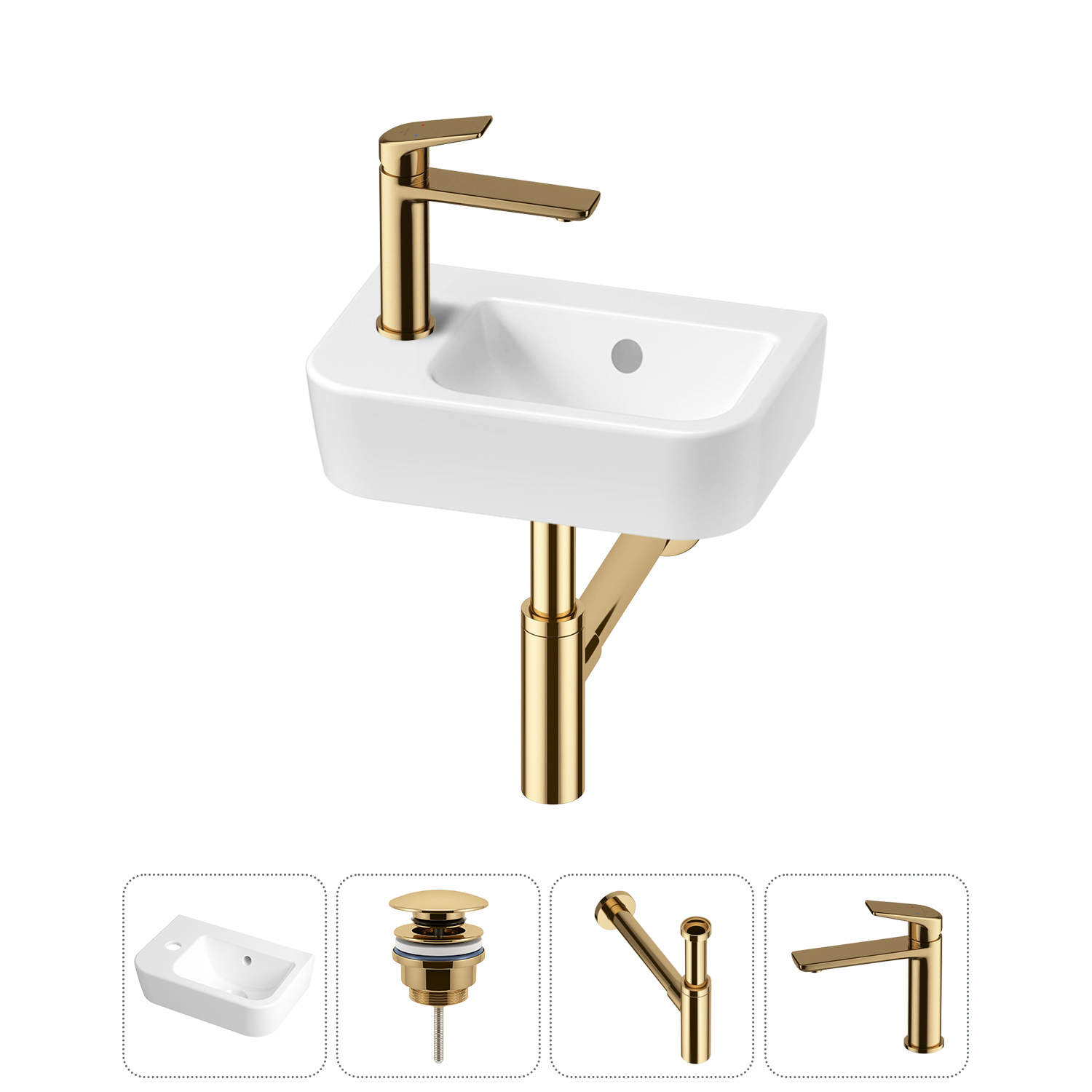 Изображение товара Раковина Lavinia boho one 20217331R 37 см белая с подключением клапана и сифона