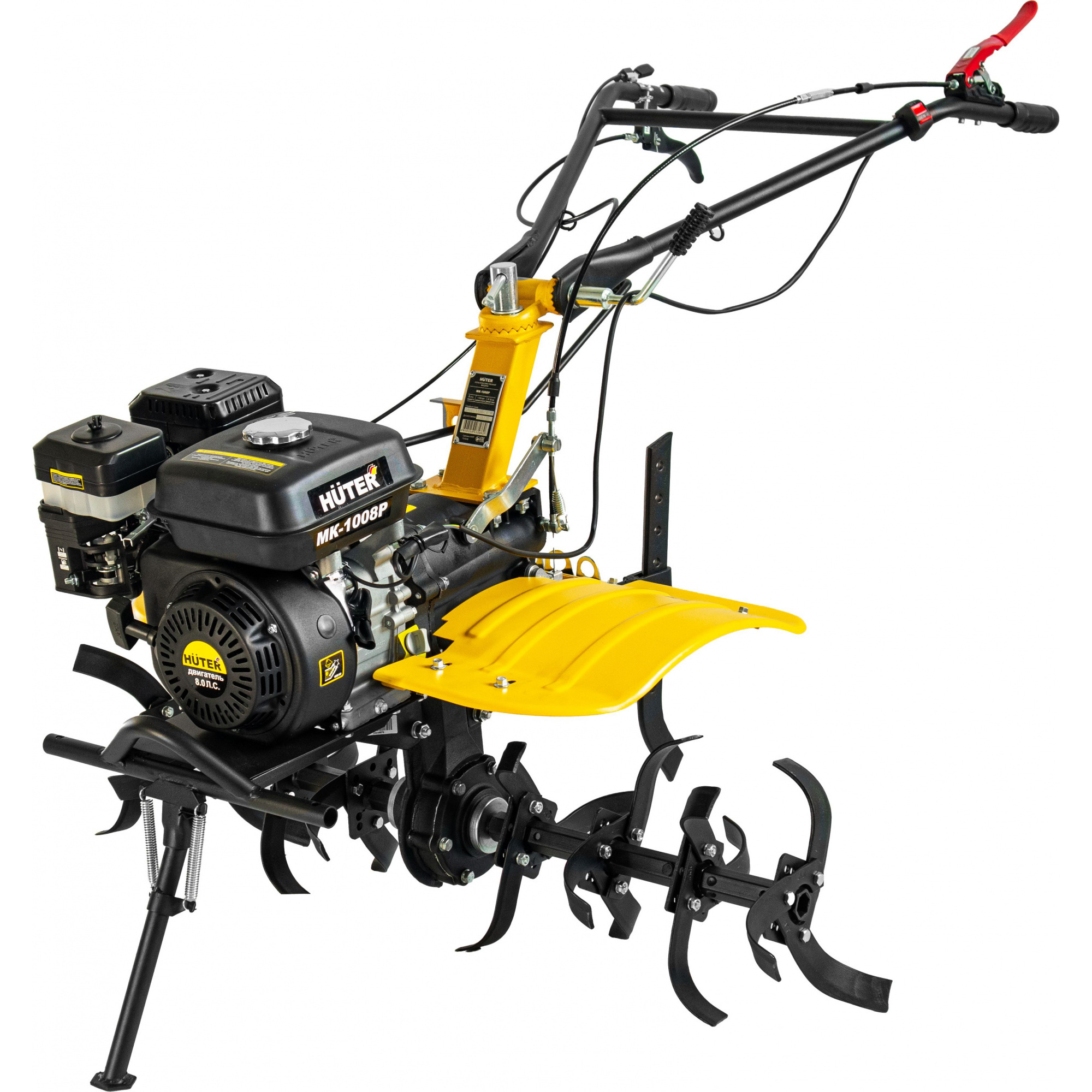 Изображение товара Мотоблок Huter МК-1008Р 8 л.с. бензиновый, большие колеса, фрезы
