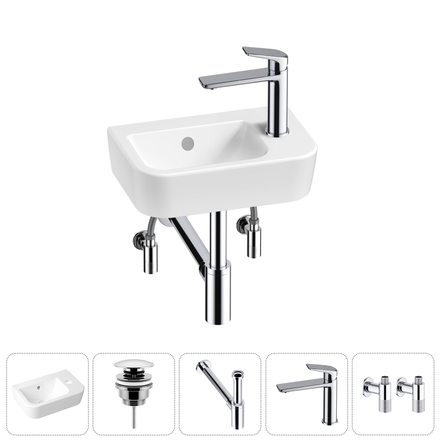 Изображение товара Раковина Lavinia boho one 37 см белая с комплектом 5 в 1