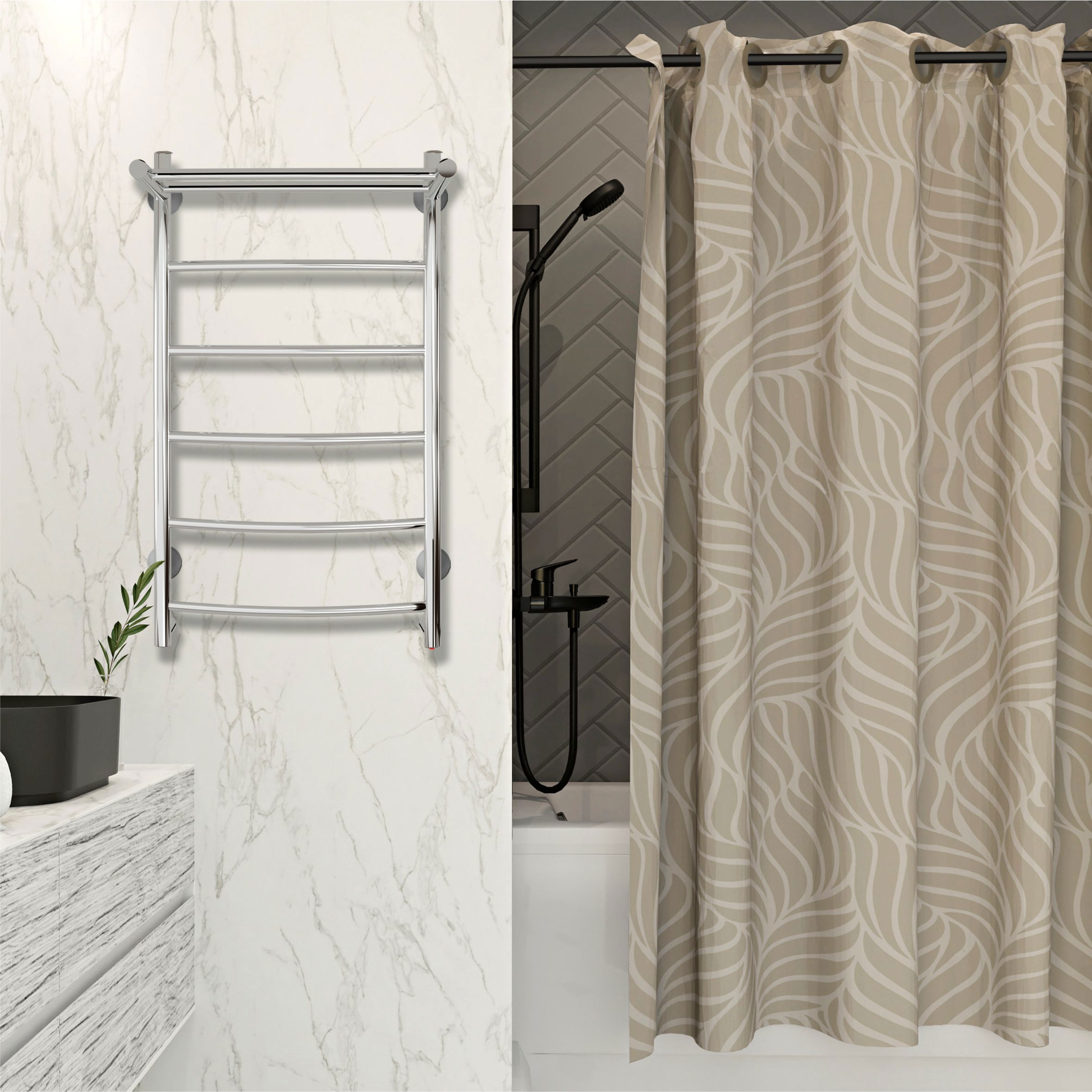 Изображение товара Электрический полотенцесушитель Myspace Joli 400x700 мм с полкой хромированный