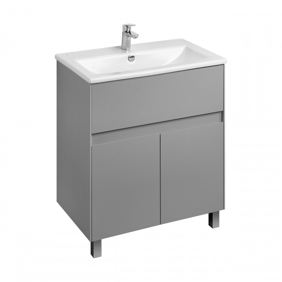 Изображение товара Тумба под раковину Aquaton 73 см с раковиной серый подвесная