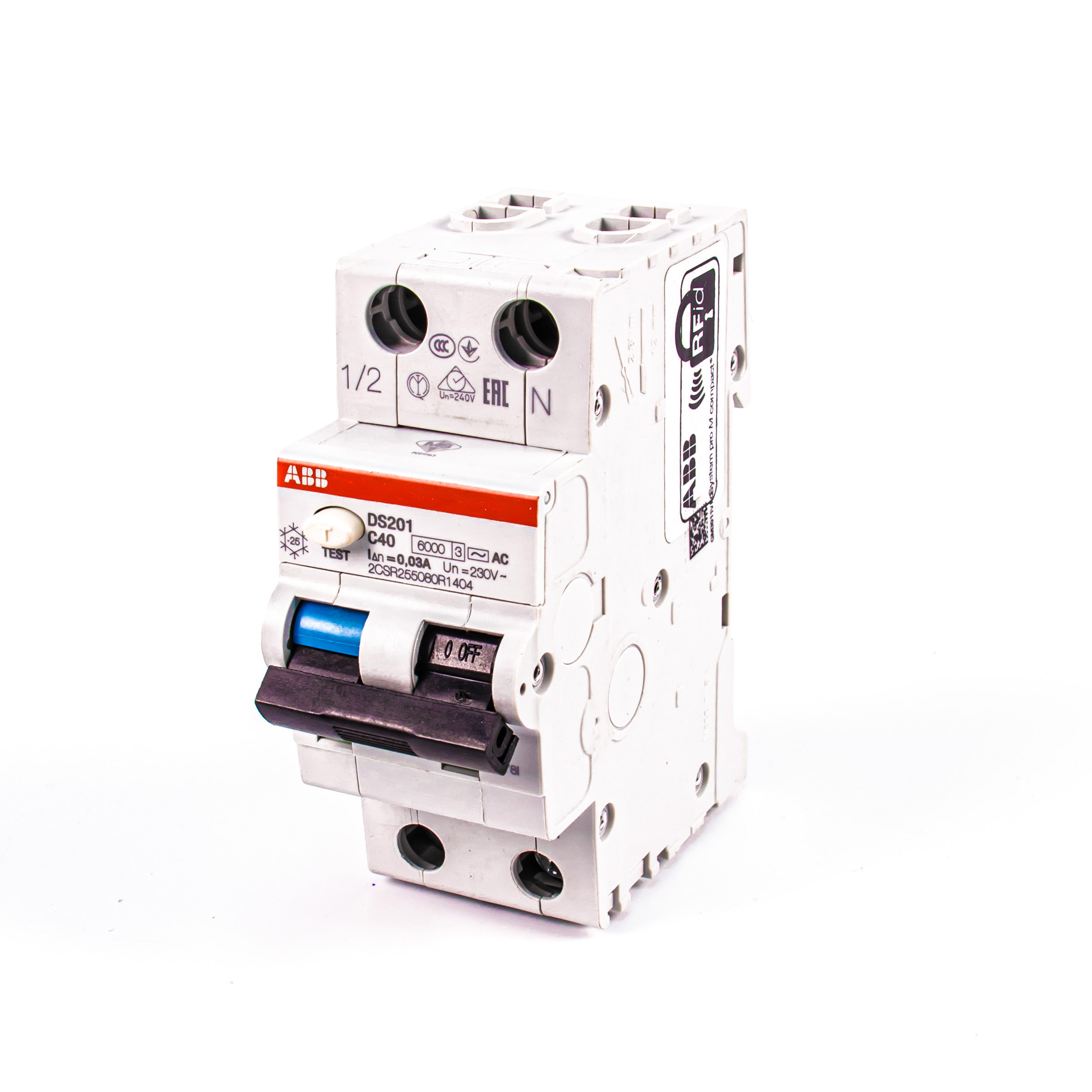 Изображение товара Дифференциальный автомат ABB DS201 1P+ N C 40 AC 30 мА 6 кА 2CSR255080R1404