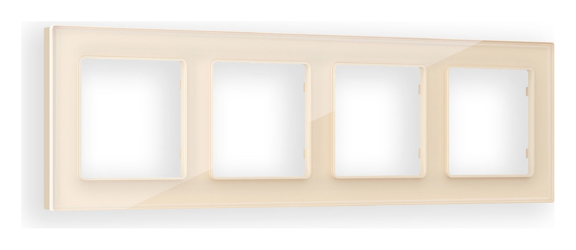 Изображение товара Рамка для розеток и выключателей Ambrella volt Alfa Platos AF380304 4 поста бежевый