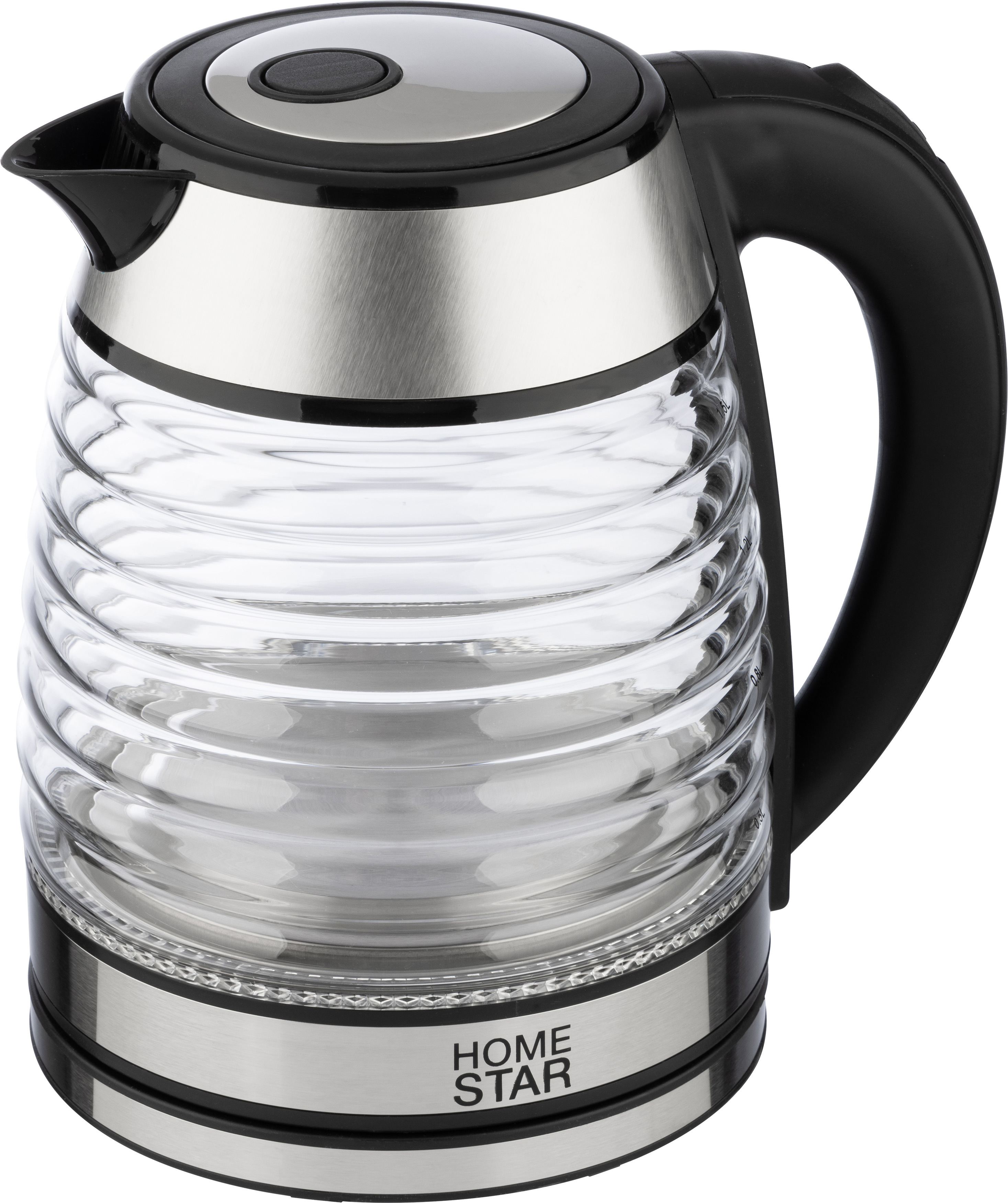 Изображение товара Электрический чайник Homestar HS-1046, стекло 1.5 л черный, нагрев диск