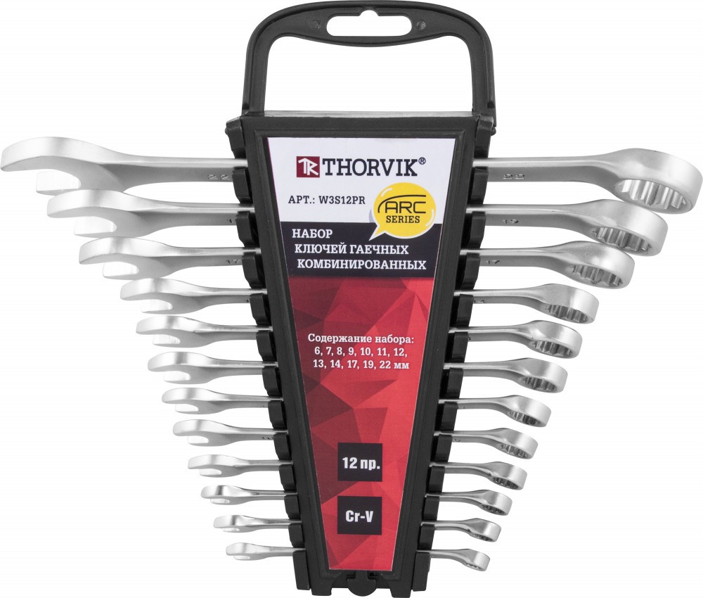 Изображение товара Набор ключей комбинированных Thorvik W3S12PR 6-22 мм, 12 шт