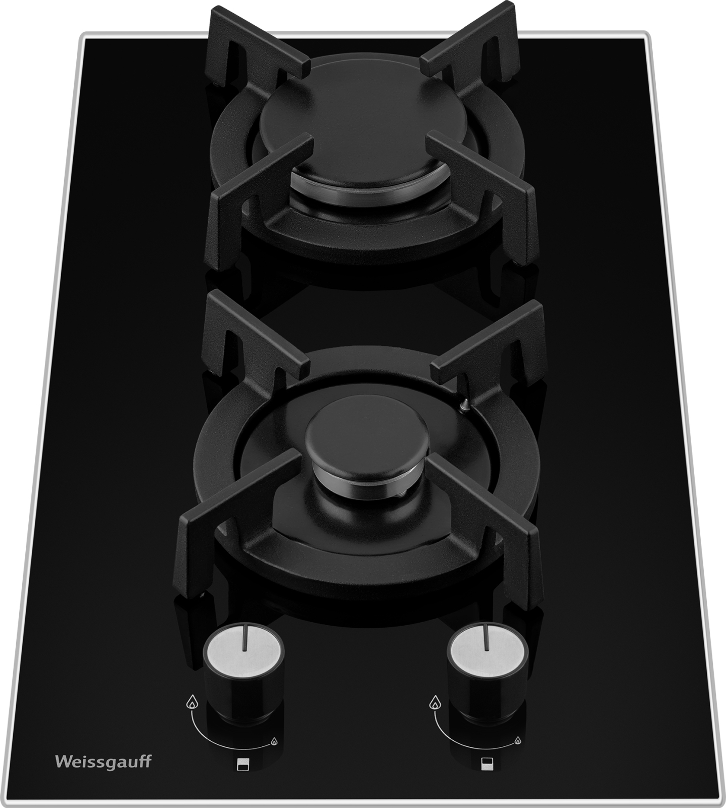 Изображение товара Газовая варочная панель Weissgauff HGG 320 BGRV 2 конфорки черный стекло