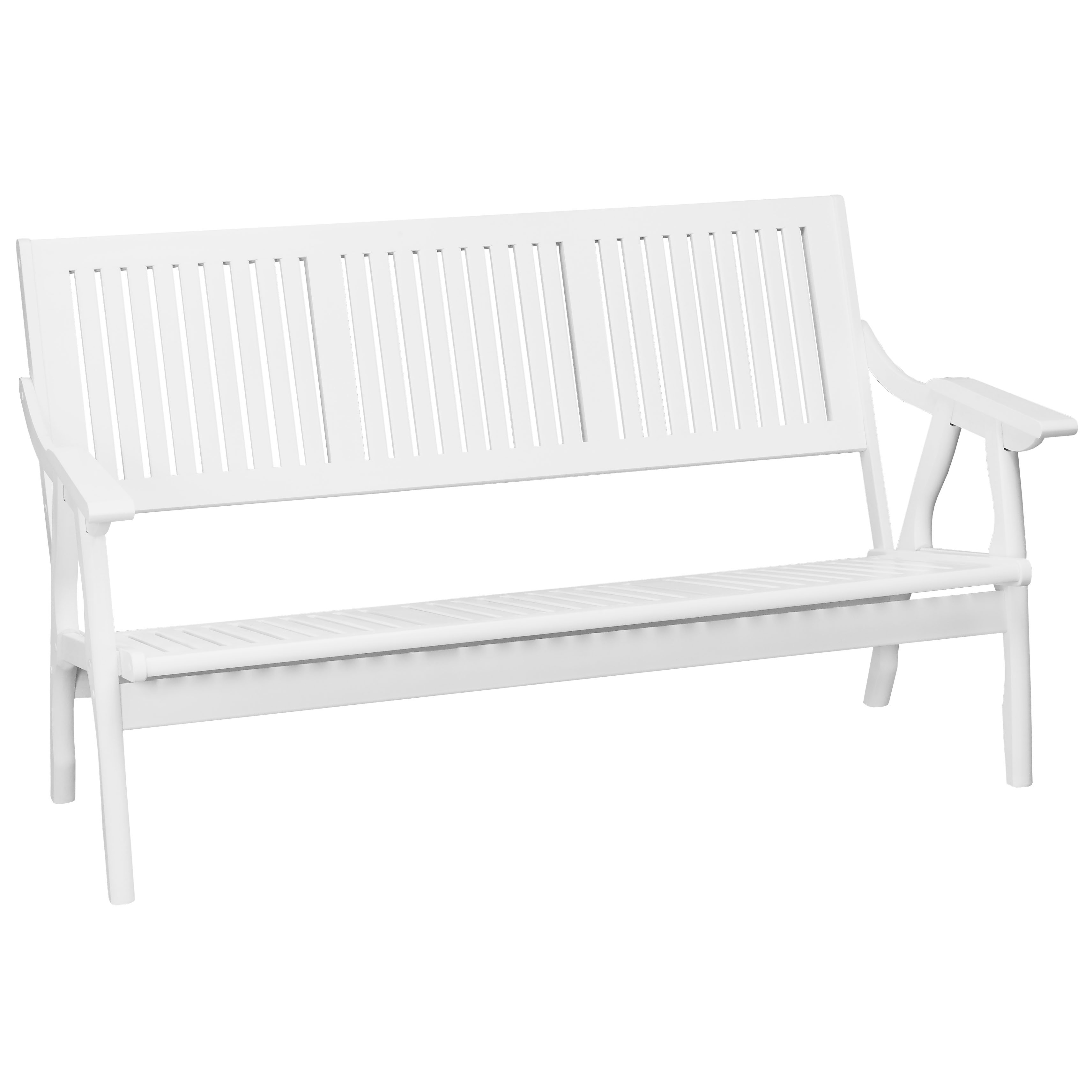 Изображение товара Скамья садовая Мебелик 7757 из массива дерева белого цвета