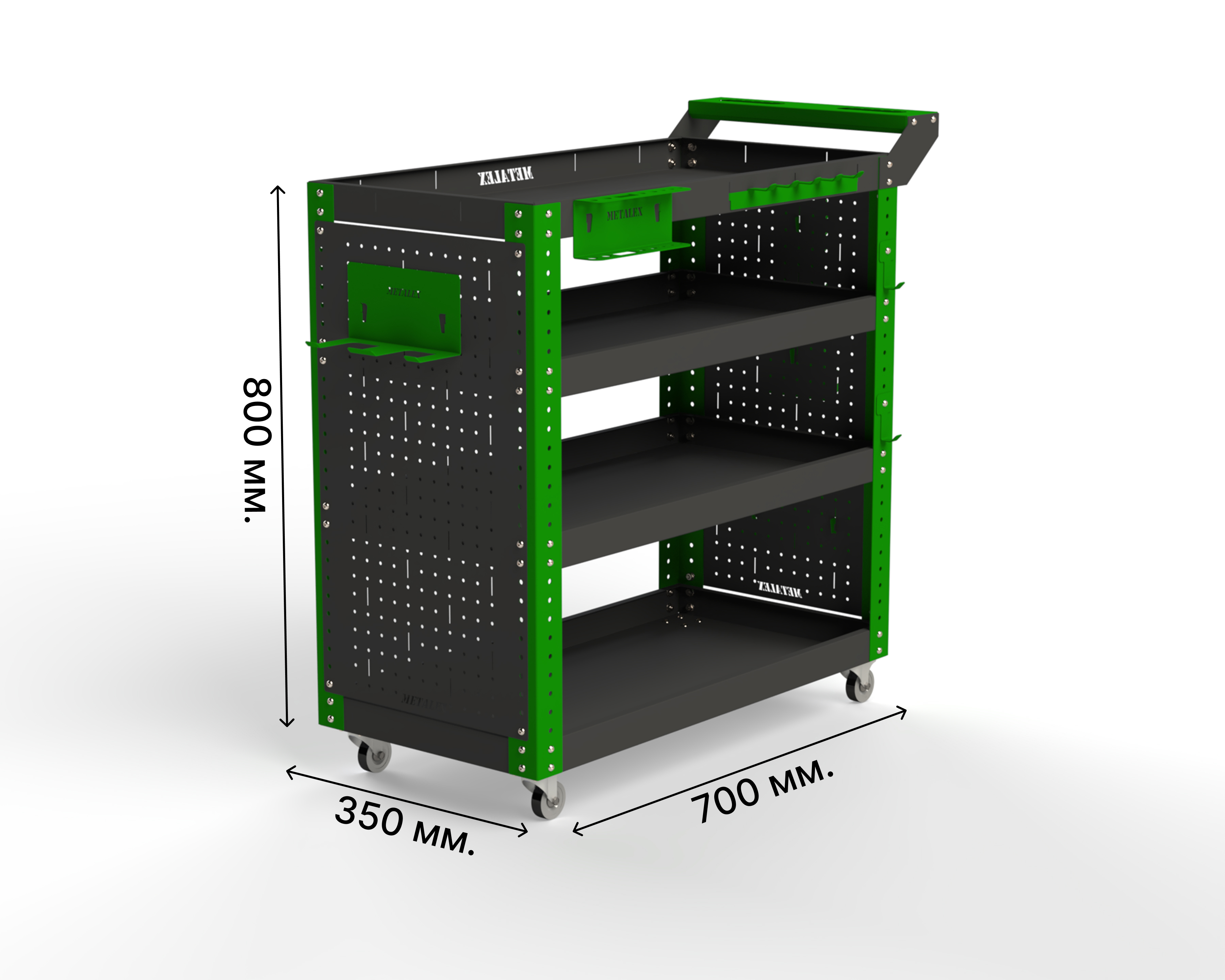 Изображение товара Тележка инструментальная METALEX Тип2 950x400x700 мм для хранения инструментов