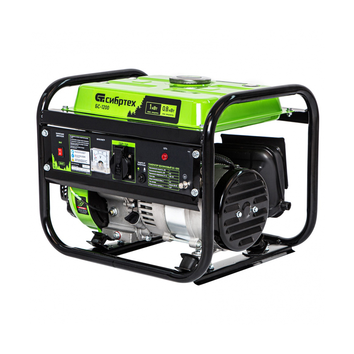 Изображение товара Генератор бензиновый Сибртех БС-1200 мощностью 1 кВт