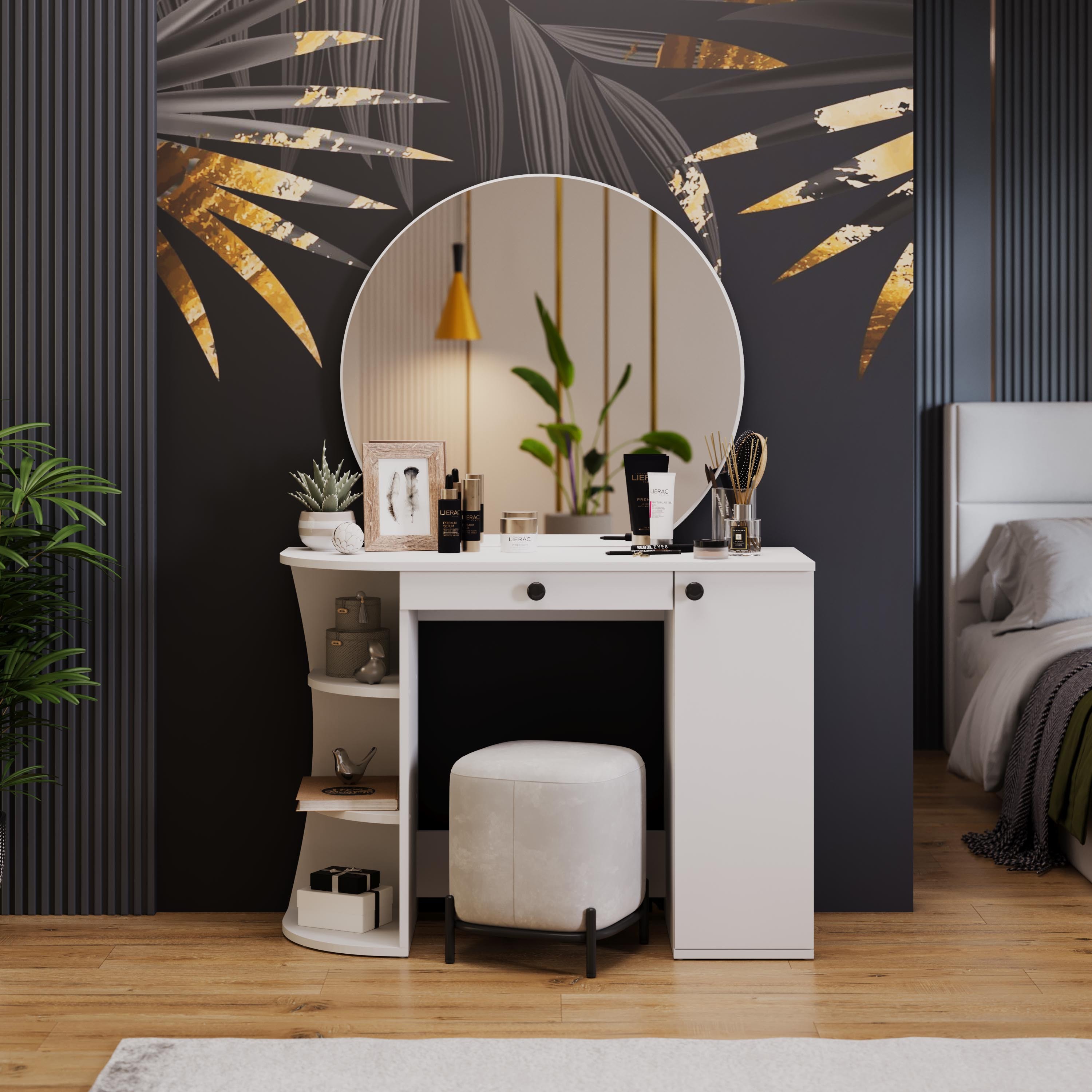 Изображение товара Туалетный столик с зеркалом Трия Соло 100x147x40 см белый