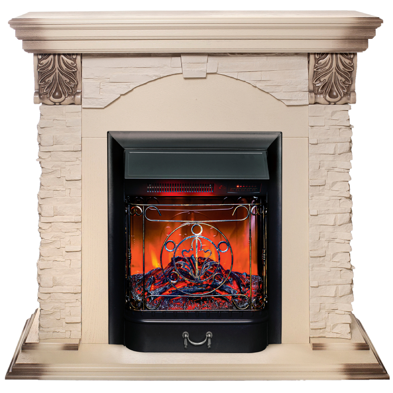 Изображение товара Каминокомплект Realflame Dublin Lux с очагом Majestic Lux BL 1500Вт дуб шале белый