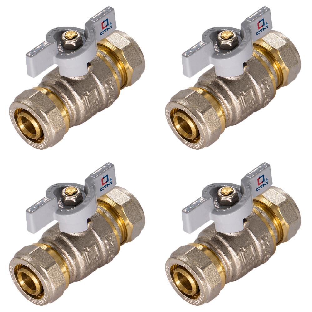 Изображение товара Кран шаровой прямой СТМ CWPB1616K04 16x16 мм PN16 латунь ручка бабочка