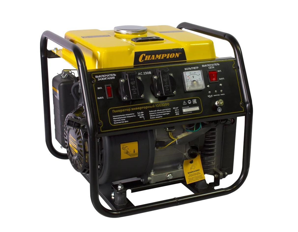 Изображение товара Генератор бензиновый Champion IGG3200 3.5 кВт