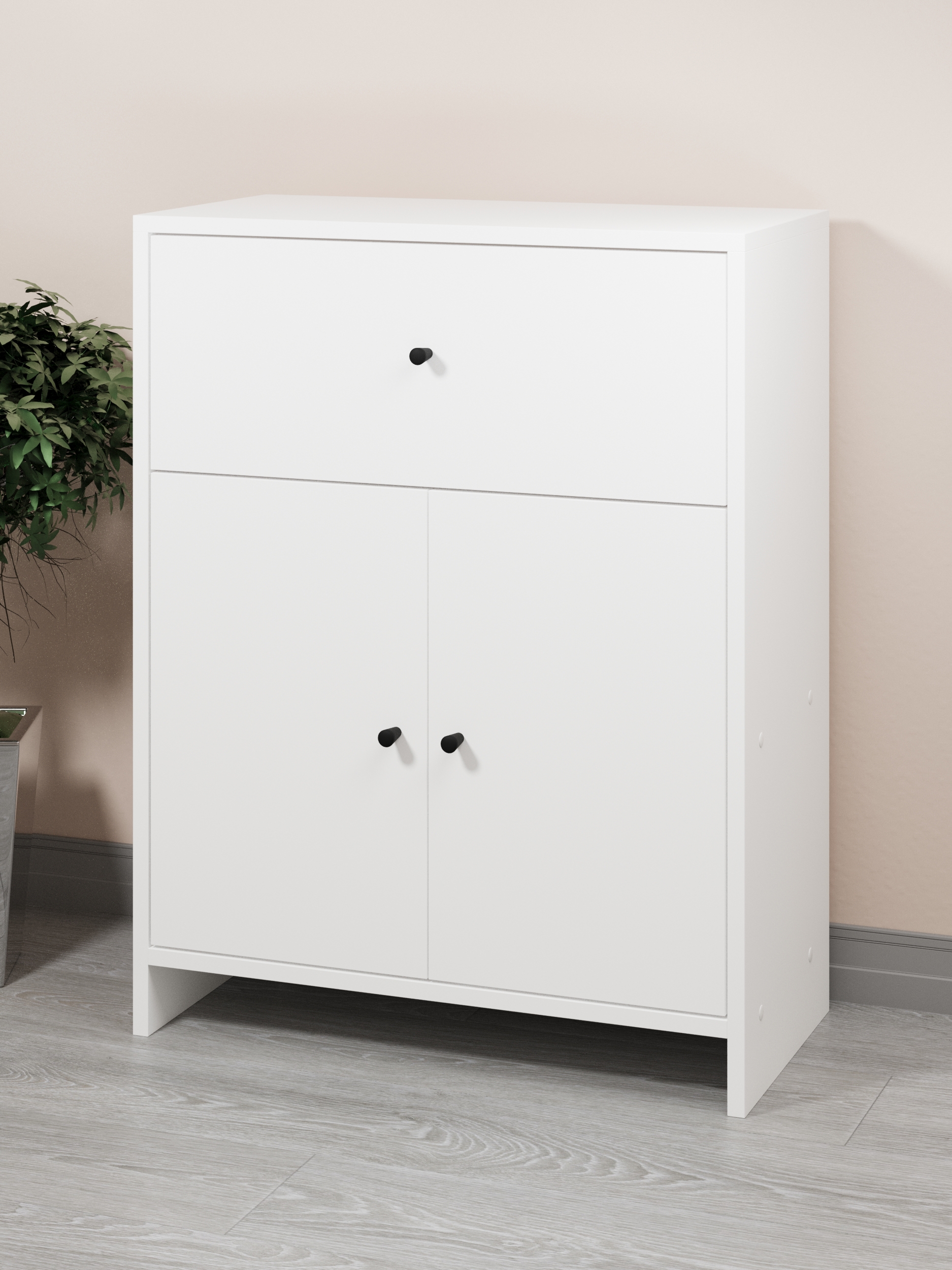 Изображение товара Комод Атмосфера Комод 1я-600 Квадро Белый, современный шкаф для хранения