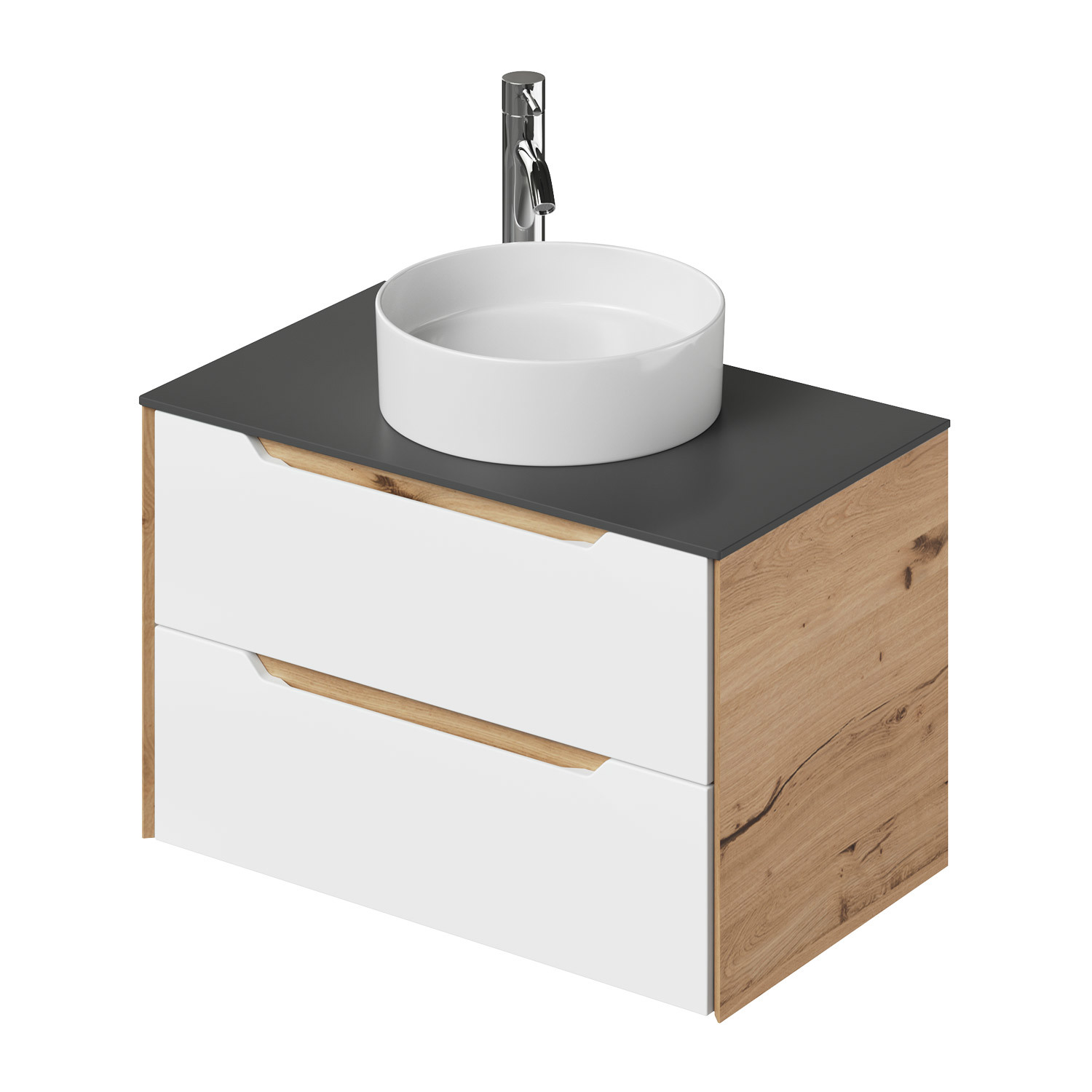 Изображение товара Стильная подвесная тумба Итана Nill 80 для ванной с белым глянецом