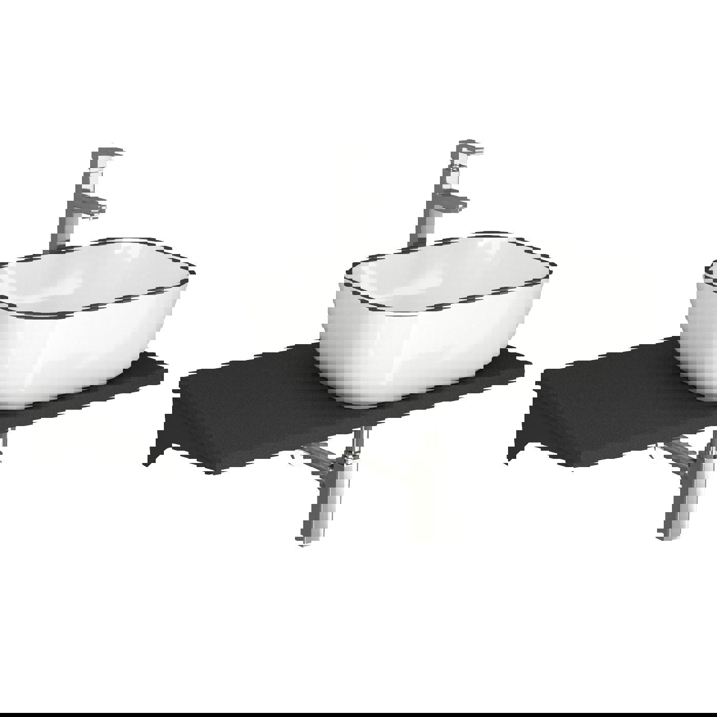 Изображение товара Накладная раковина Bauedge stil BF1408 с комплектом для ванной 50 см