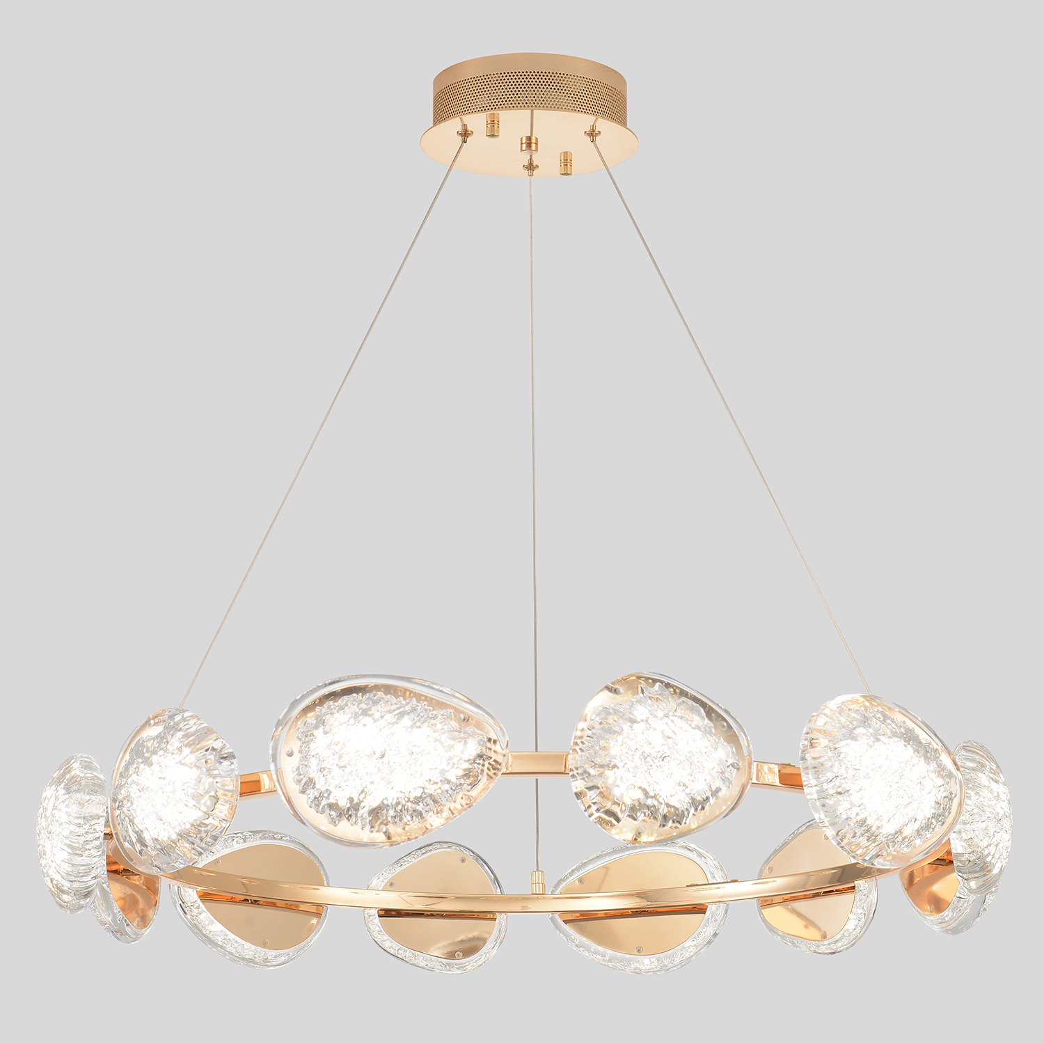 Изображение товара Люстра подвесная светодиодная Crystal Lux 0590/312 с пультом управления нейтральный белый свет цвет золото