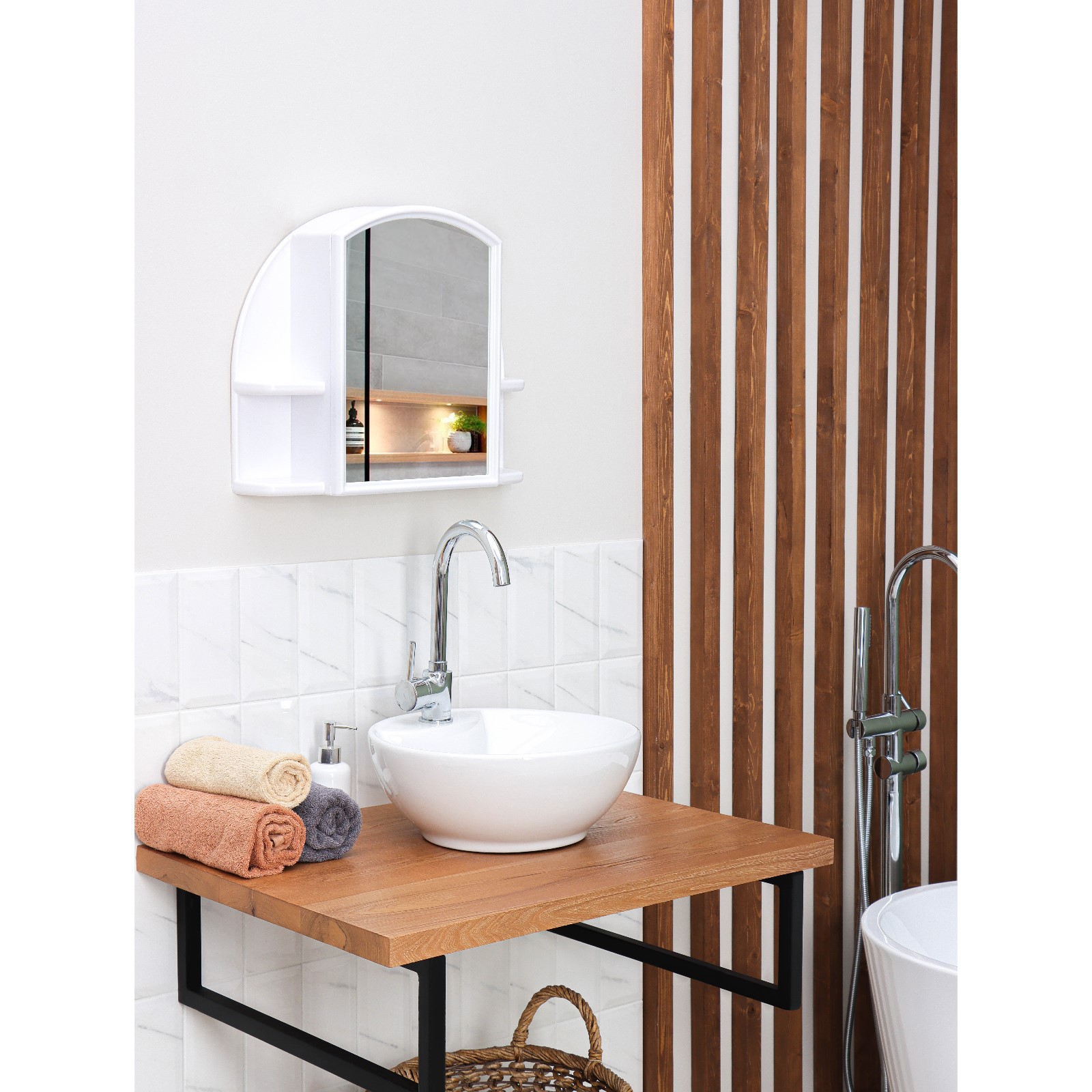 Изображение товара Шкаф для ванной BEROSSI Орион с зеркалом 42x12x50 Белый