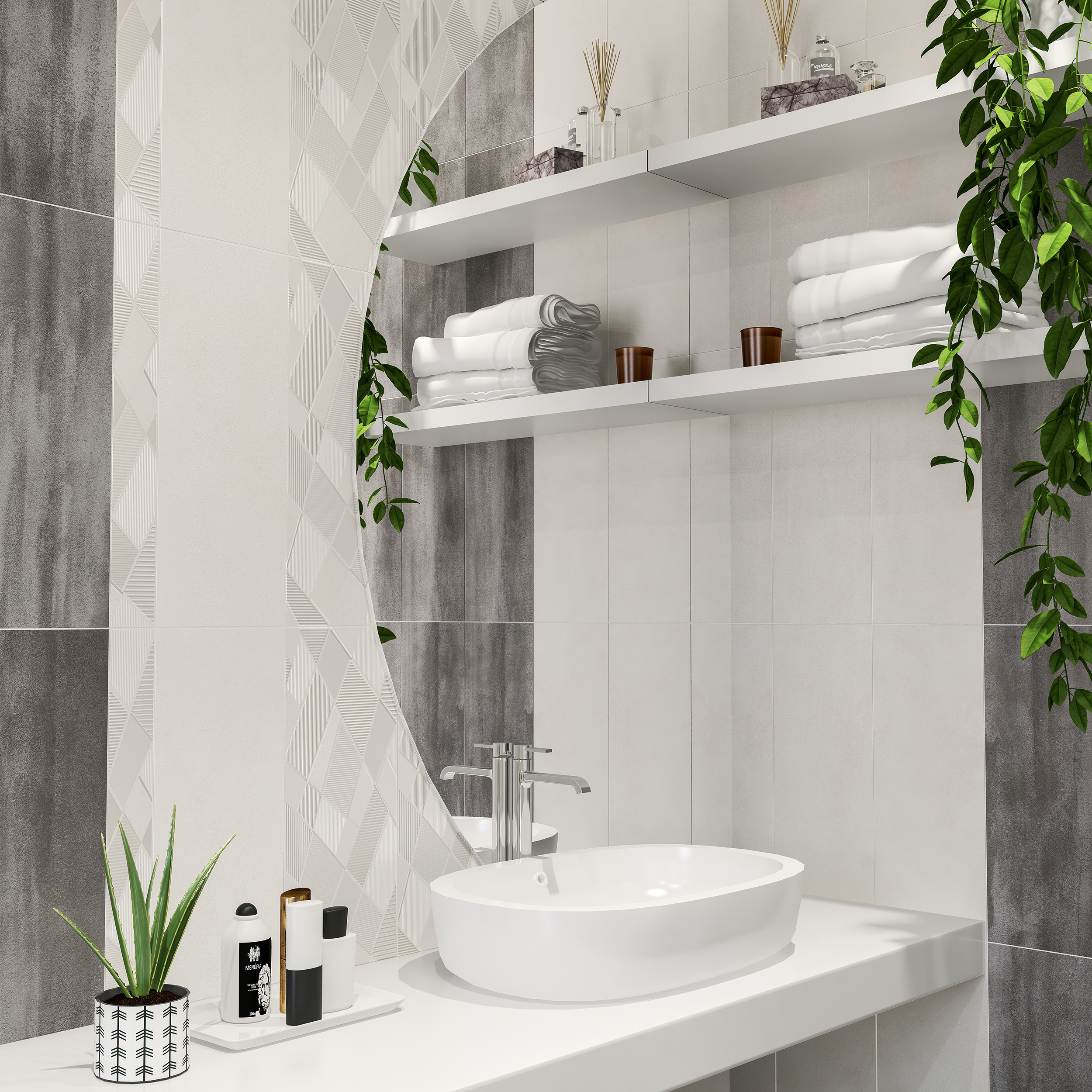 Изображение товара Плитка настенная Azori Sonnet 50.5x20.1см серый глазурованный керамогранит