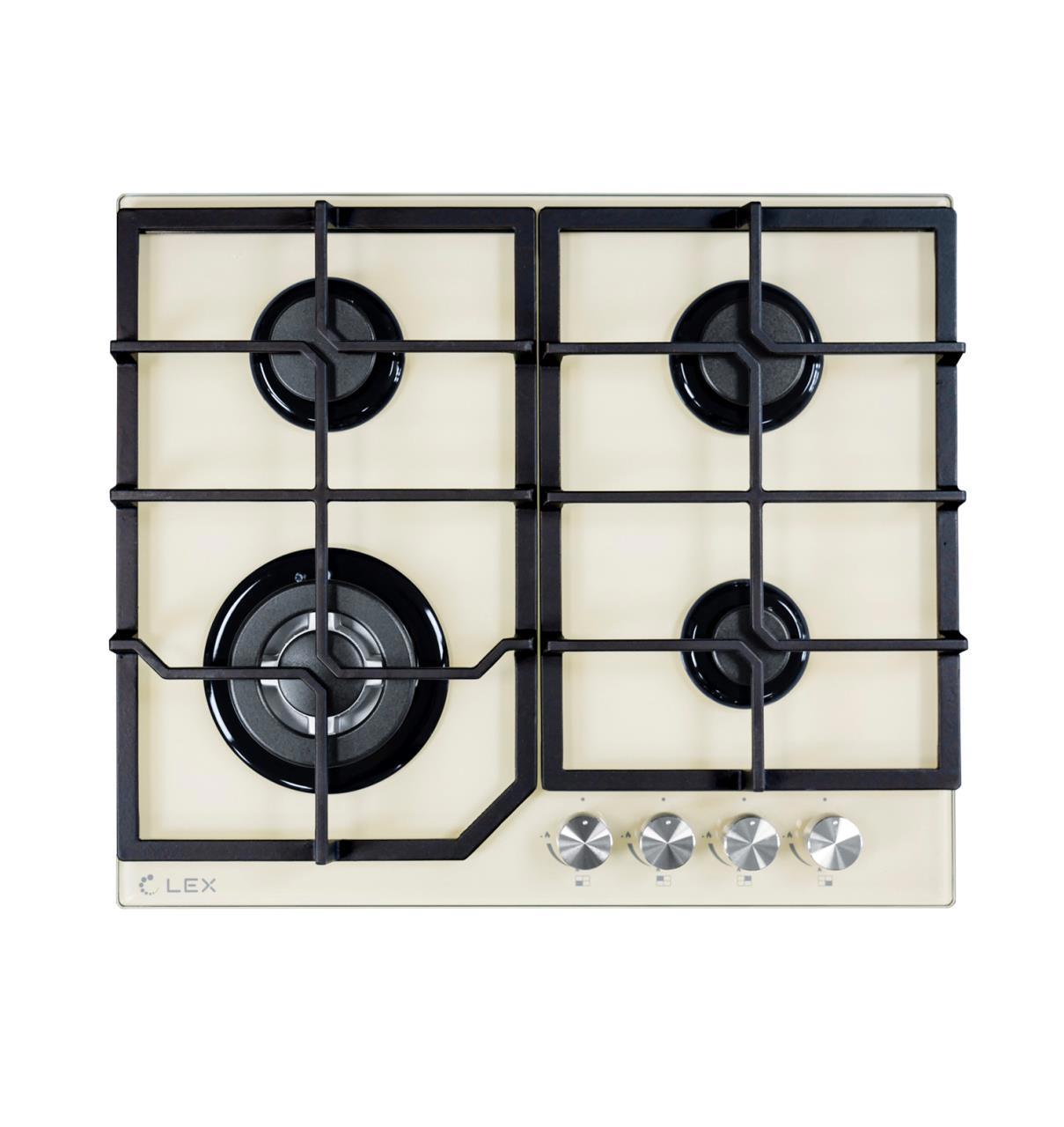 Изображение товара Газовая варочная панель Lex GVG 6040-1 IV Light 4 конфорки белая