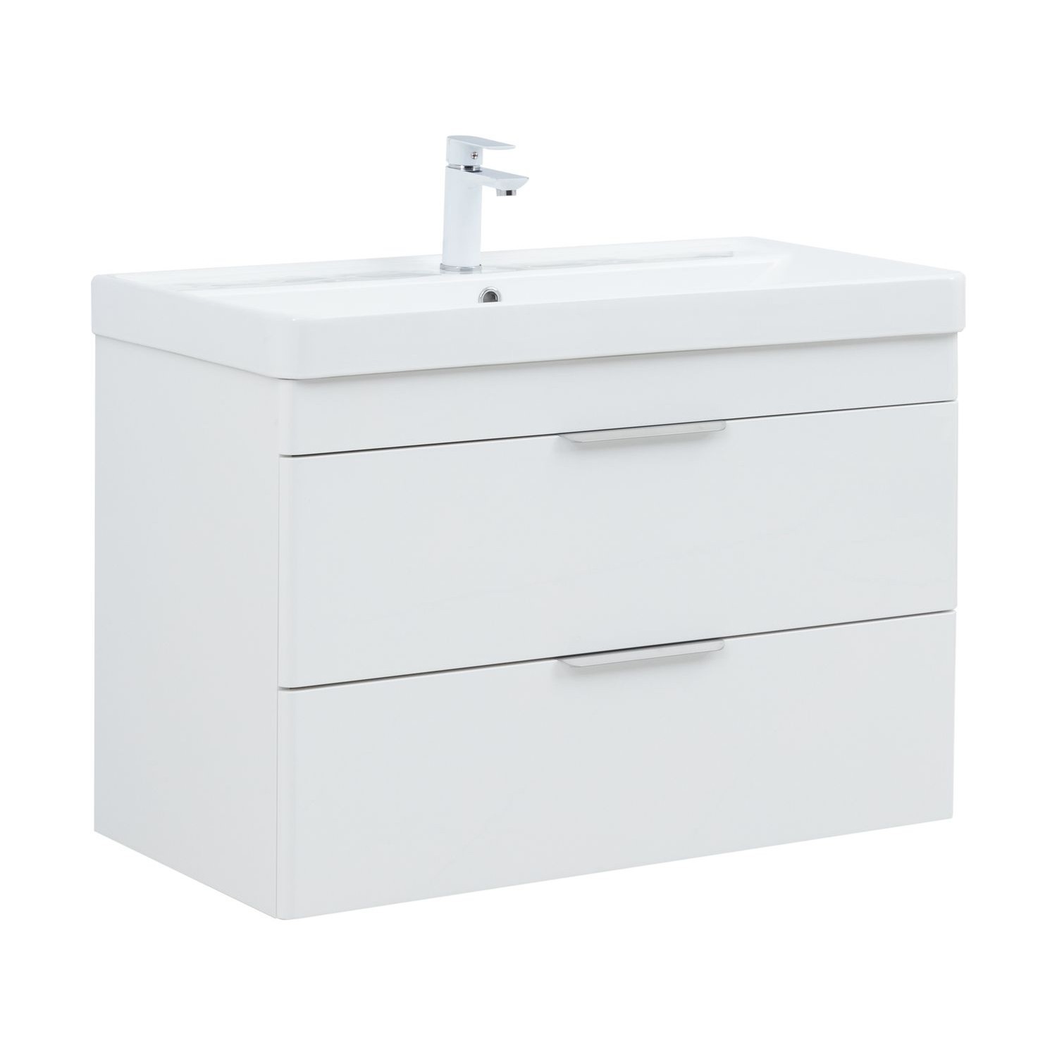 Изображение товара Тумба под раковину Aquanet Ирис new 90 белый глянец подвесная