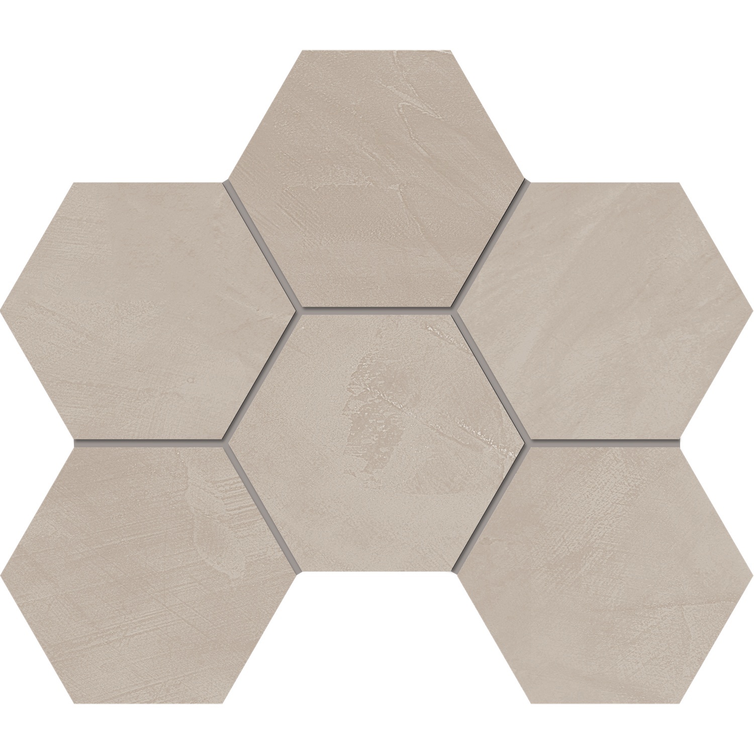 Изображение товара Мозаика декоративная Estima Graffito GF02 25x28.5 см Гексагон цвет бежево-серый