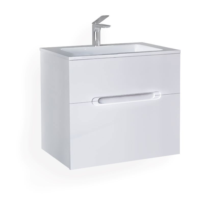 Изображение товара Тумба под раковину Jorno Mol 01 62 P W 65 см белая подвесная с 2 ящиками