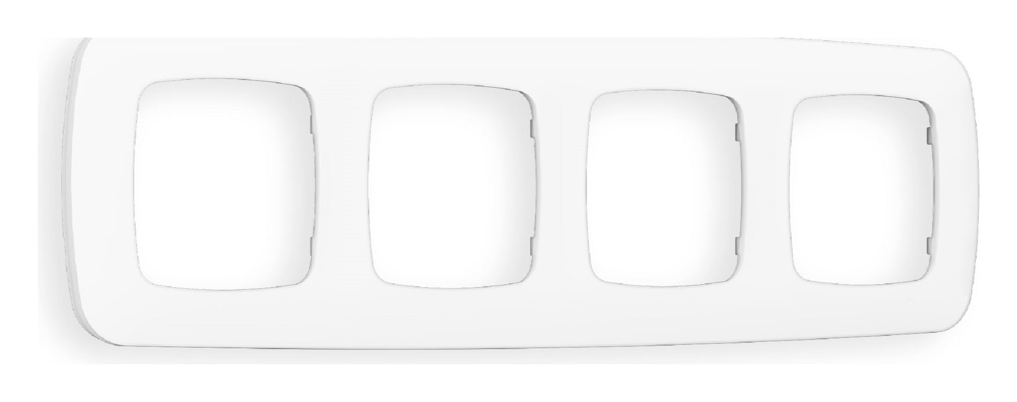 Изображение товара Рамка для розеток и выключателей Ambrella Volt Omega Ecta OF140124 4 поста белый матовый