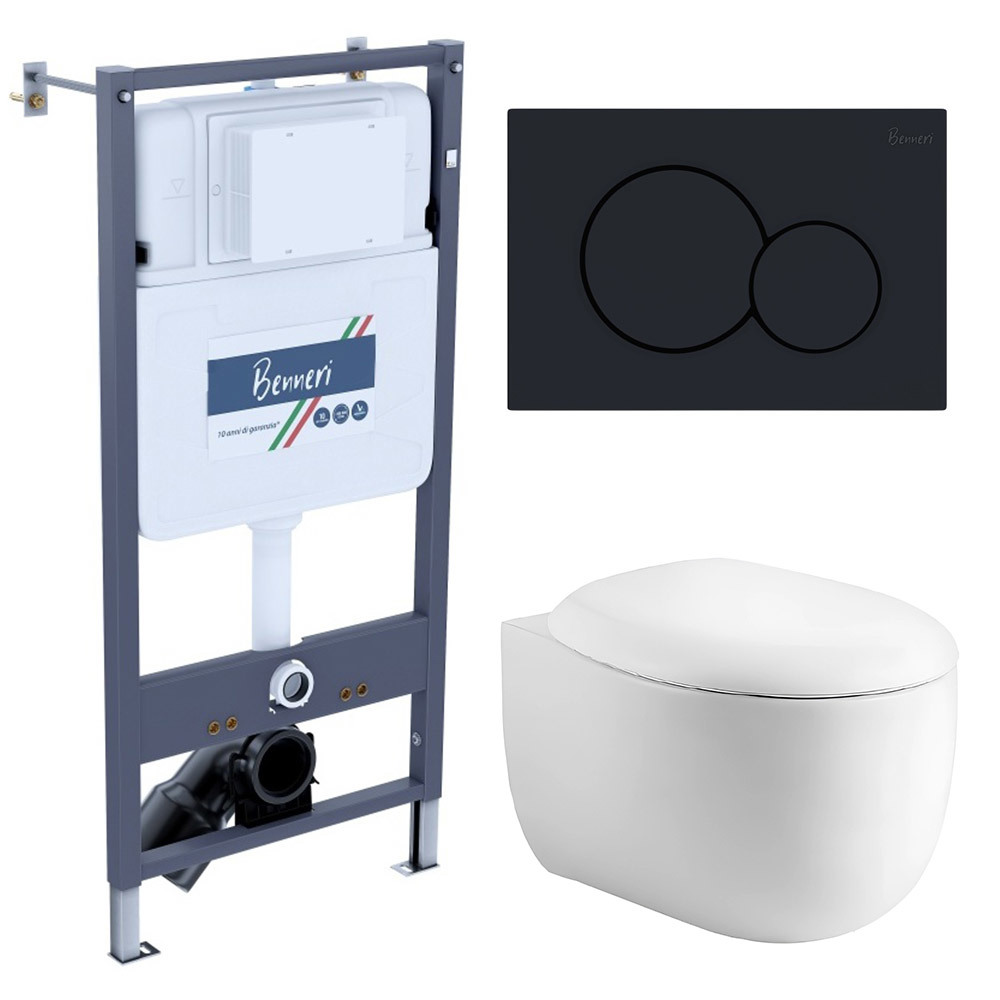 Изображение товара Комплект инсталляция с унитазом Benneri B4.53.019D.AQ1980 цвет белый