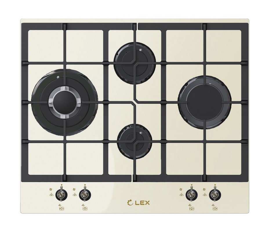Изображение товара Газовая варочная панель Lex GVG 6043C IV LIGHT 60 см 4 конфорки цвет белый