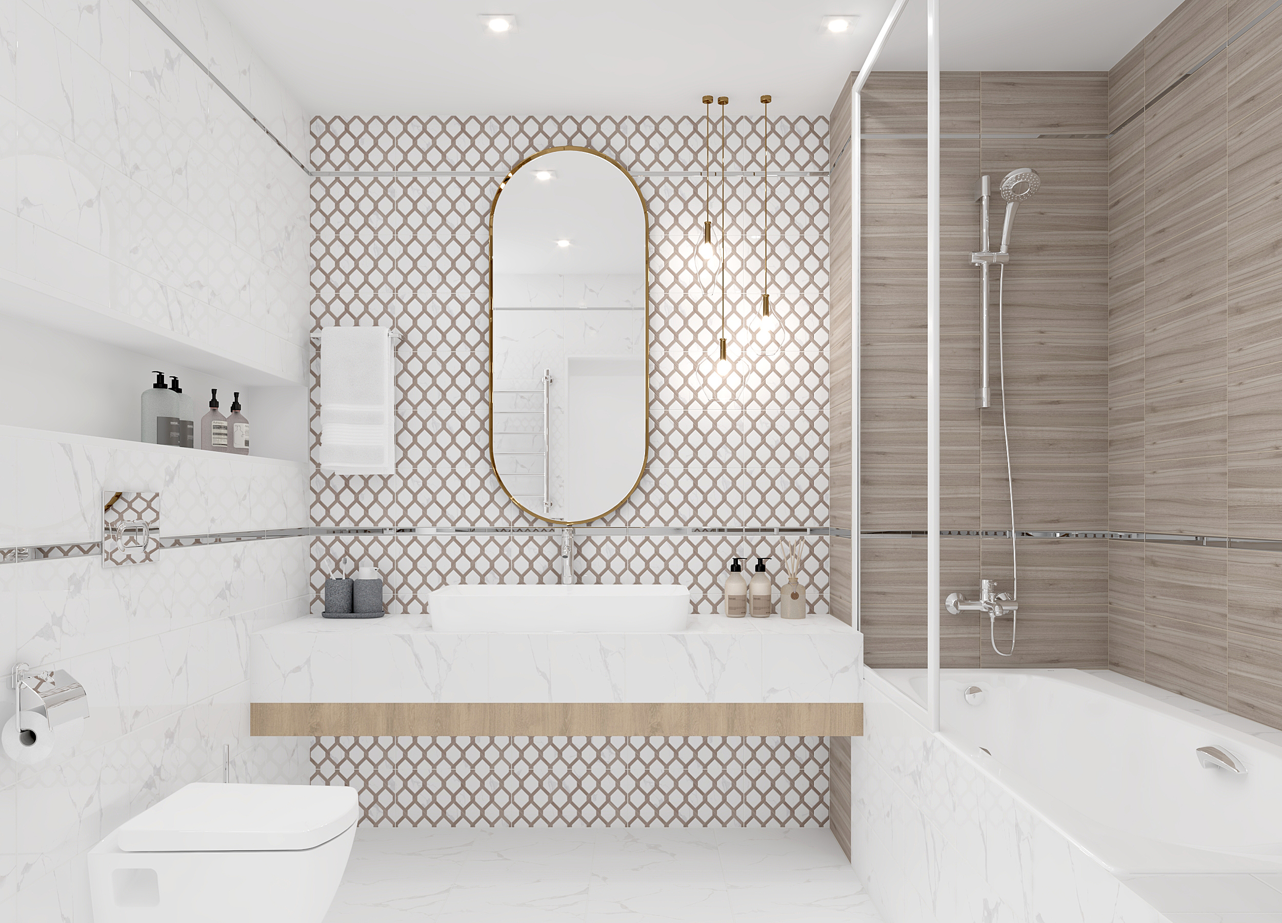 Изображение товара Настенная плитка Laparet Statuario 40x20 см белая для стен интерьера