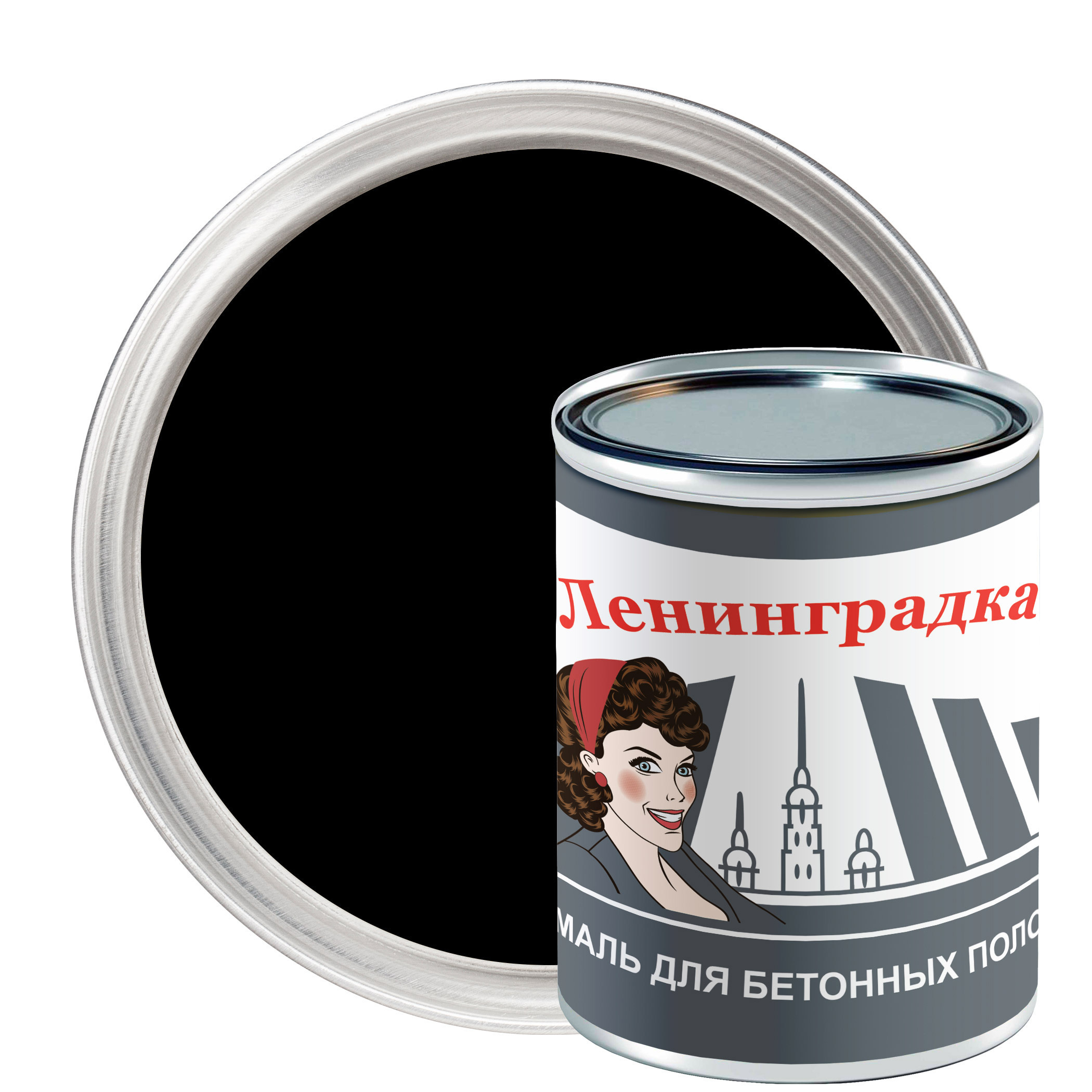 Изображение товара Краска для пола Ленинградка УТ000011951 цвет чёрный 0.8 л Изображение товара Краска для пола Ленинградка УТ000011951 цвет чёрный 0.8 л