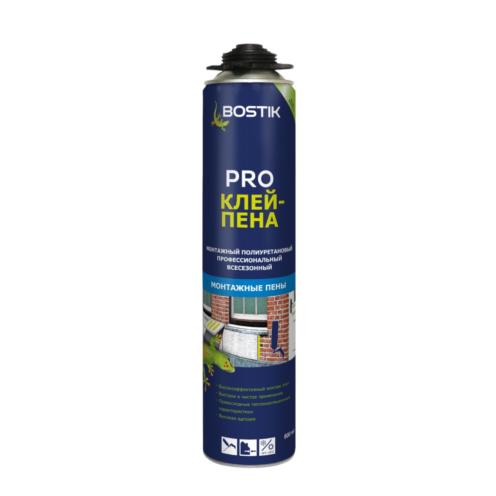 Изображение товара Клей-пена профессиональная Bostik PRO 65 всесезонная 800 мл Изображение товара Клей-пена профессиональная Bostik PRO 65 всесезонная 800 мл