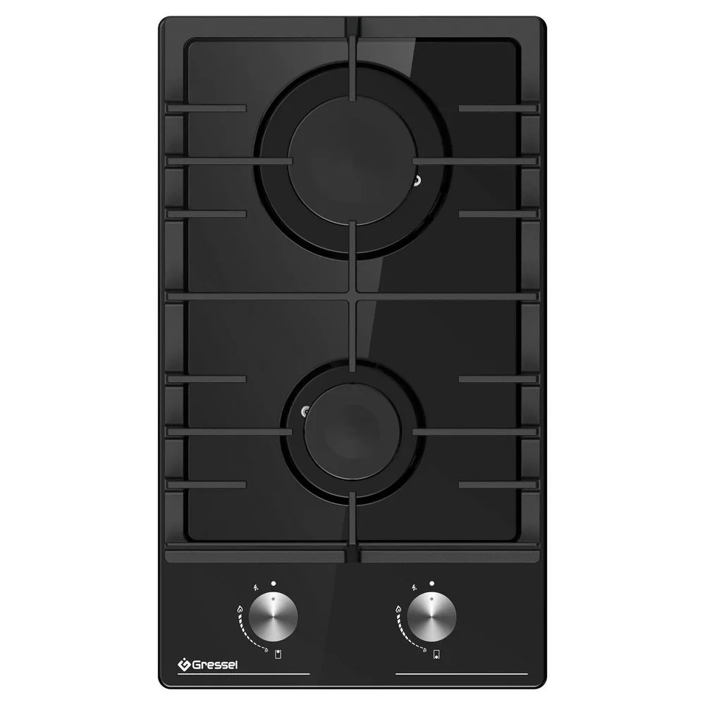 Изображение товара Газовая варочная панель Gressel U30V20B001 29.5 см 2 конфорки цвет черный