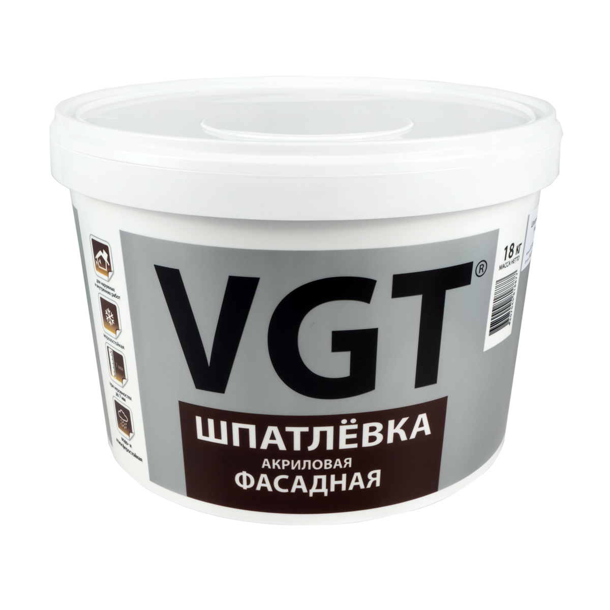 Изображение товара Шпатлевка фасадная ВГТ белый 18кг