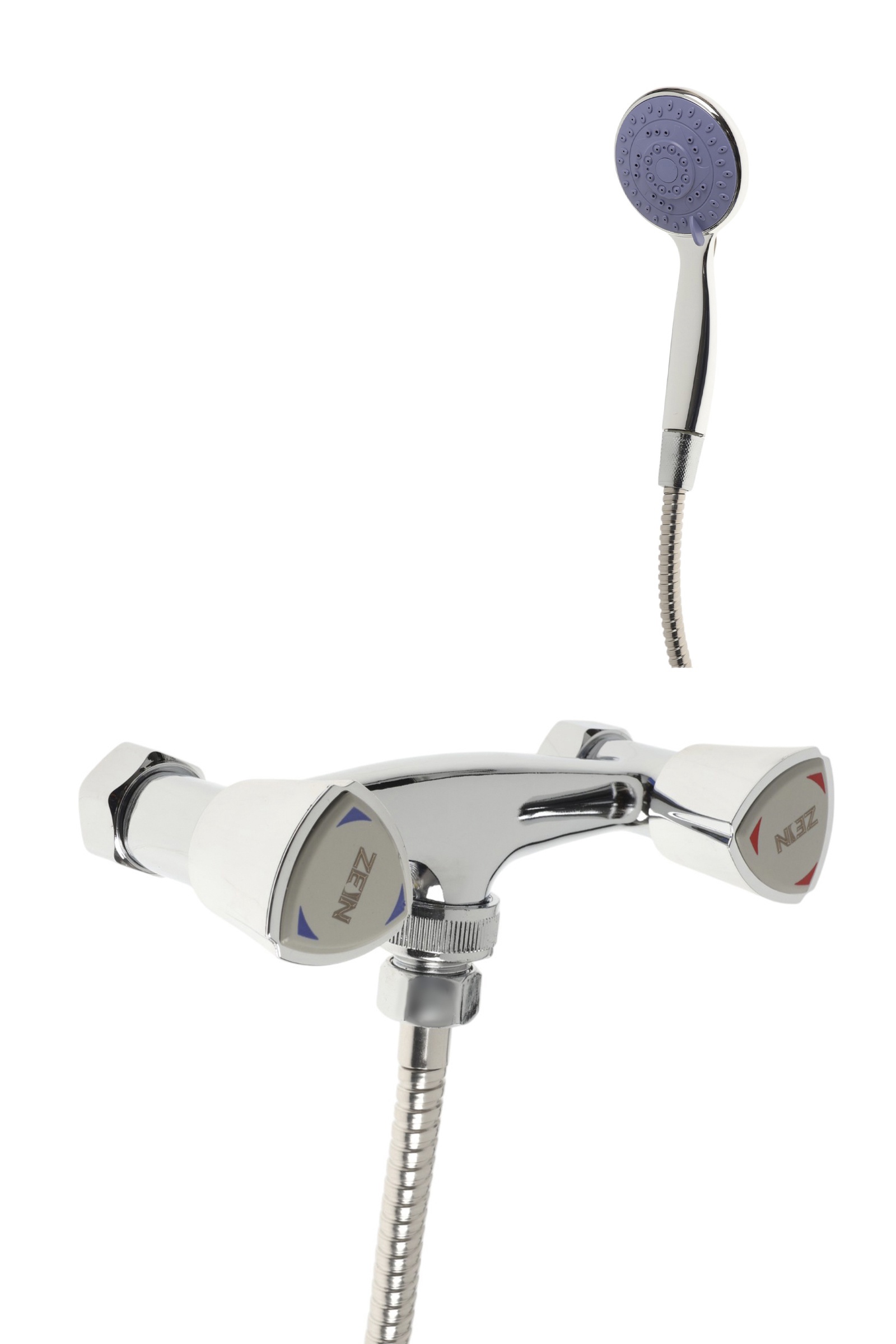 Изображение товара Смеситель для душа Zein Z4196 однорычажный шланг 150 см лейка 5 режимов цвет хром