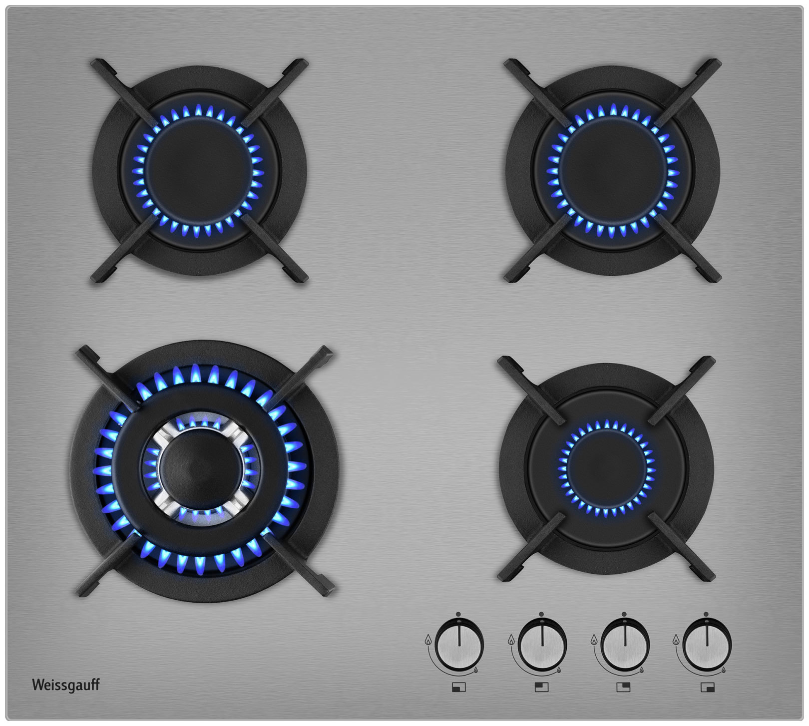 Изображение товара Газовая варочная панель Weissgauff HGG 641 XRV 59 см 4 конфорки из нержавеющей стали