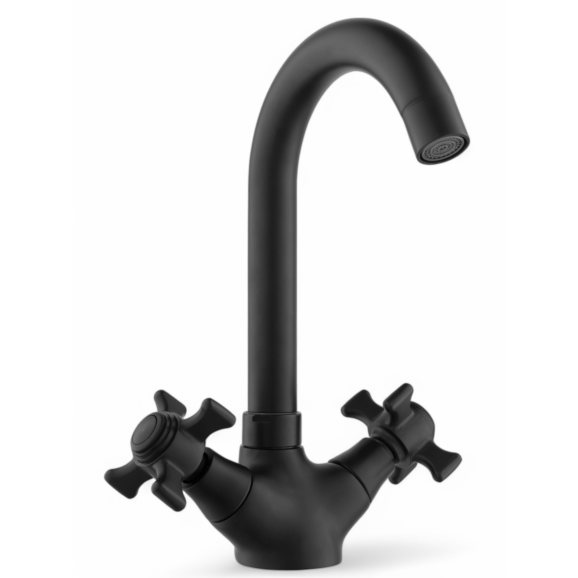 Изображение товара Кухонный смеситель ALOUTE A6313H-11 поворотный излив 19 см черный матовый