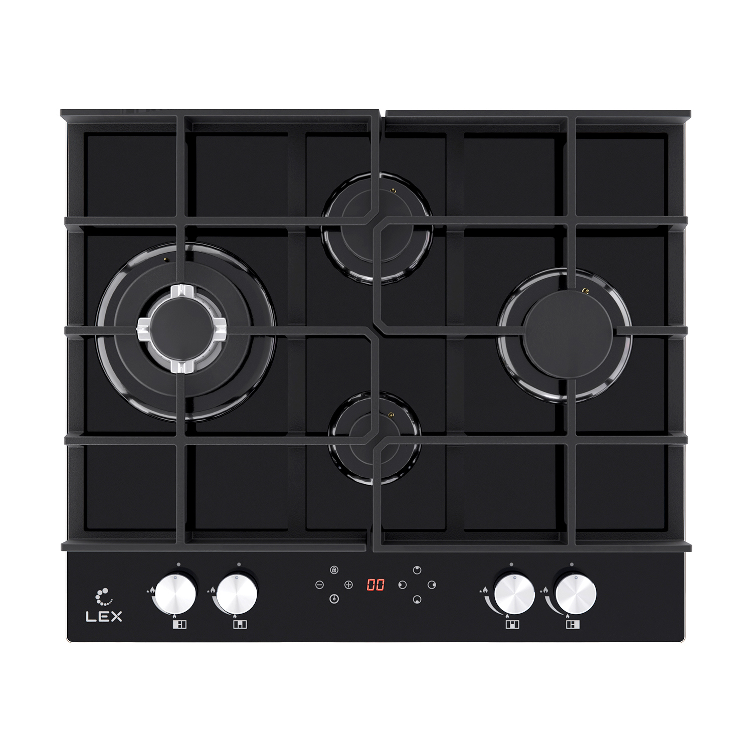 Изображение товара Газовая варочная панель Lex GVG 644 T BL 60 см 4 конфорки цвет черный