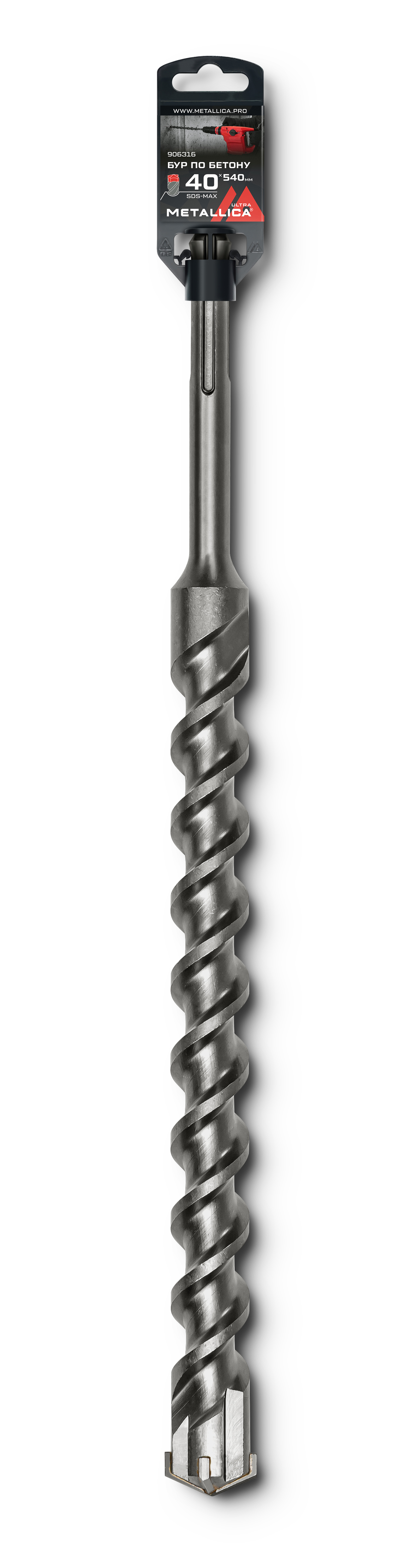 Изображение товара Бур по бетону SDS-max METALLICA Ultra 40x540 мм с напайкой из карбида вольфрама